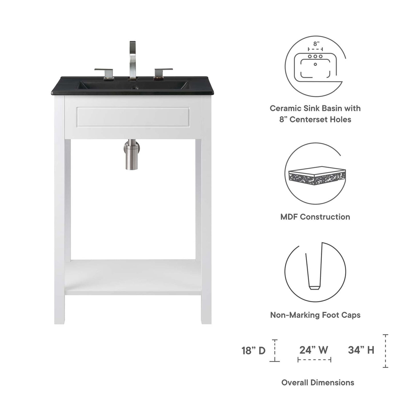 Altura 24" Bathroom Vanity By Modway - EEI-5798 | Bathroom Accessories - 24