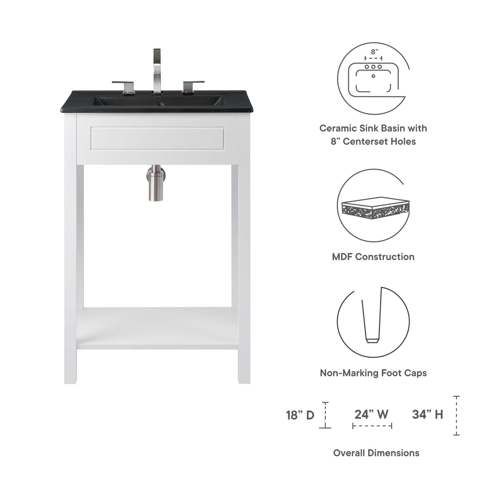 Altura 24" Bathroom Vanity By Modway - EEI-5798 | Bathroom Accessories - 24