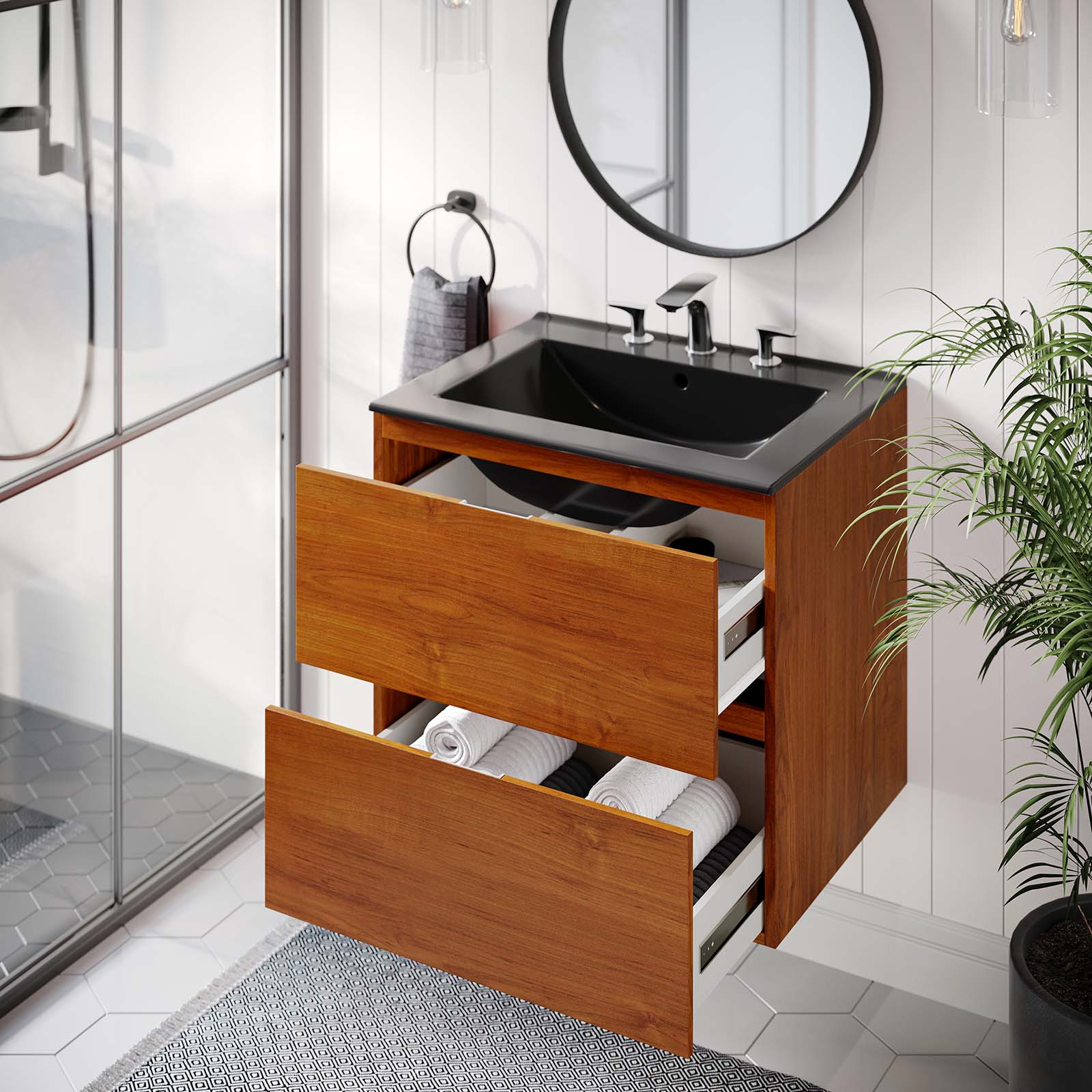 Scenic 24" Wall-Mount Bathroom Vanity By Modway - EEI-5811 | Bathroom Accessories | Modishstore - 8