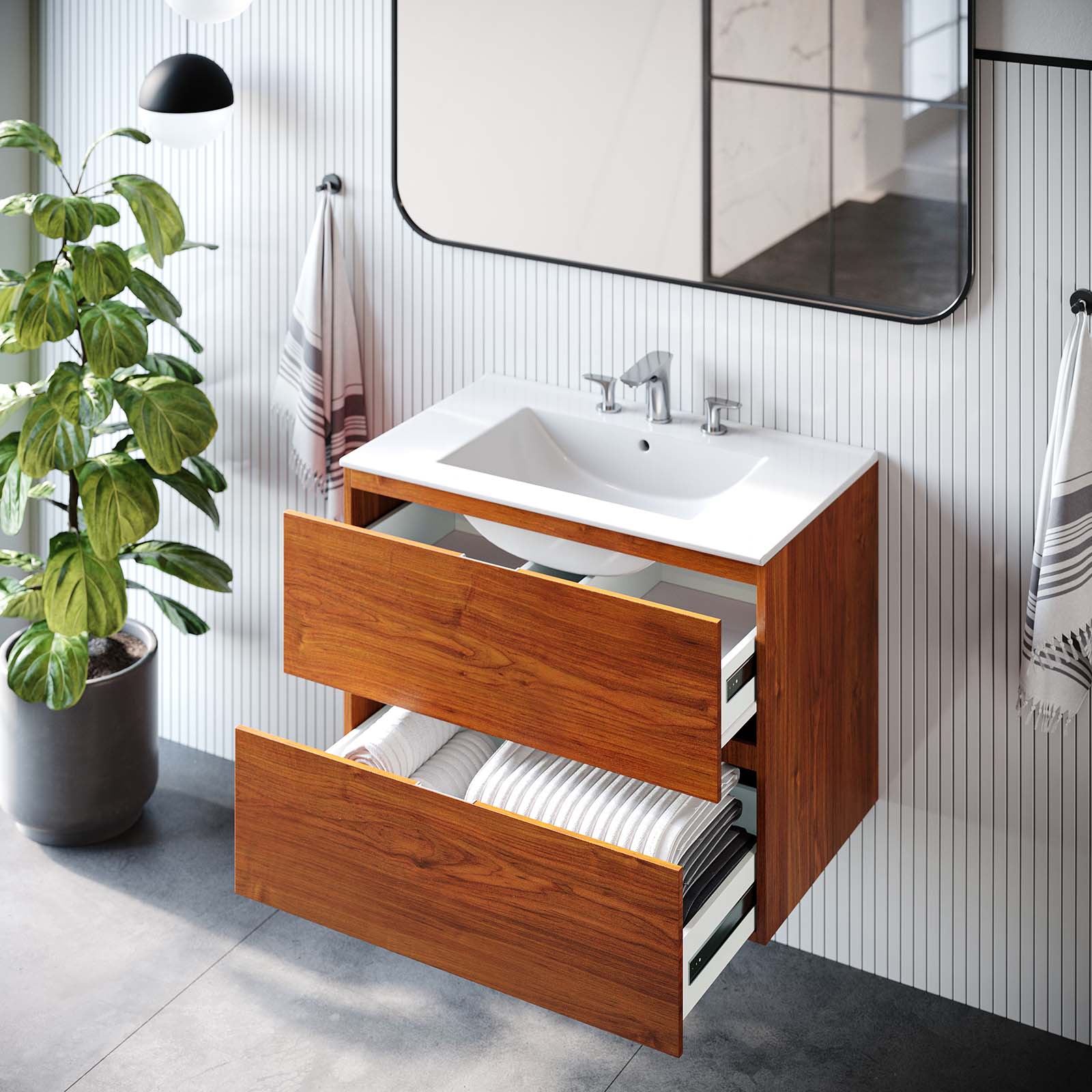 Scenic 30" Wall-Mount Bathroom Vanity By Modway - EEI-5812 | Bathroom Accessories | Modishstore - 15