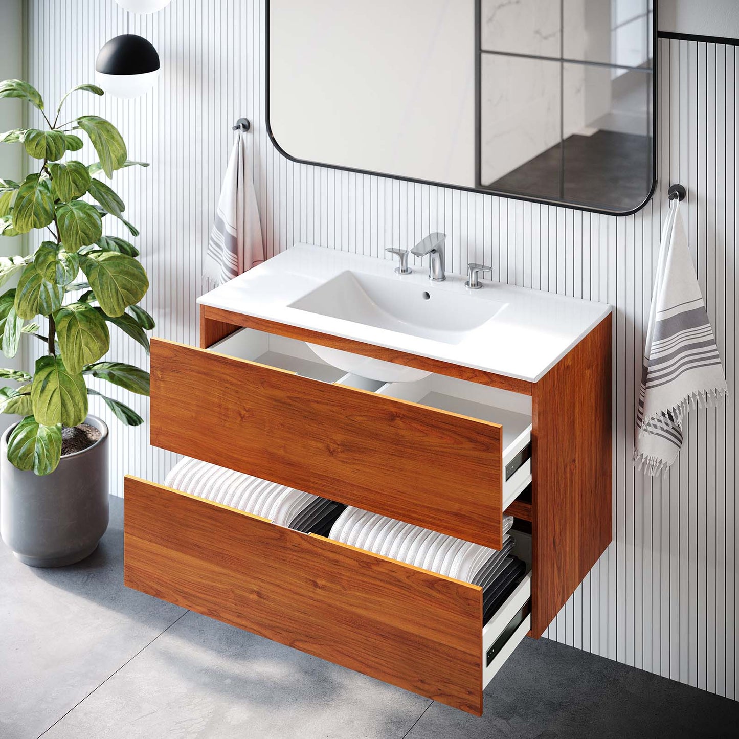 Scenic 36" Wall-Mount Bathroom Vanity By Modway - EEI-5813 | Bathroom Accessories | Modishstore - 15