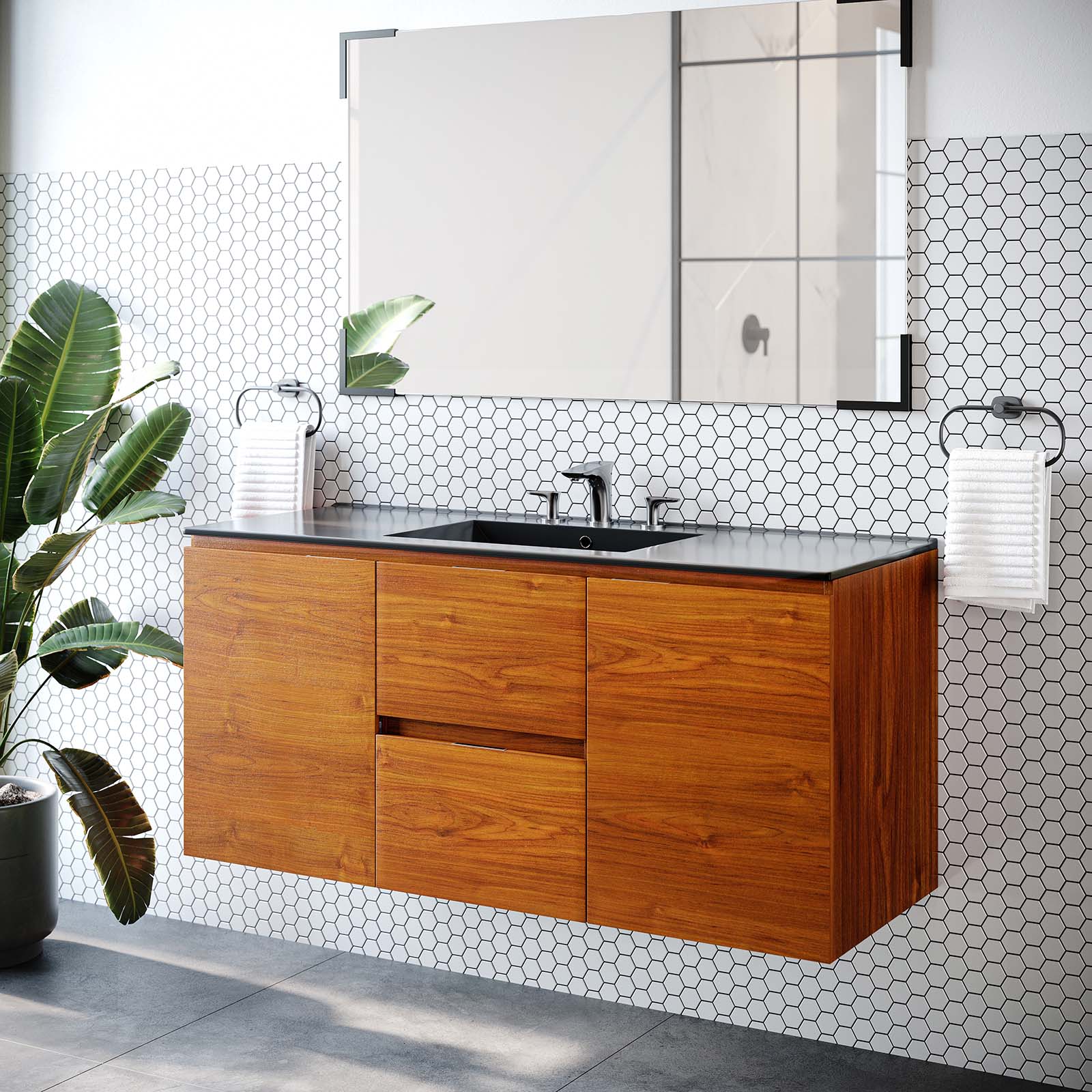 Scenic 48" Wall-Mount Bathroom Vanity By Modway - EEI-5814 | Bathroom Accessories | Modishstore