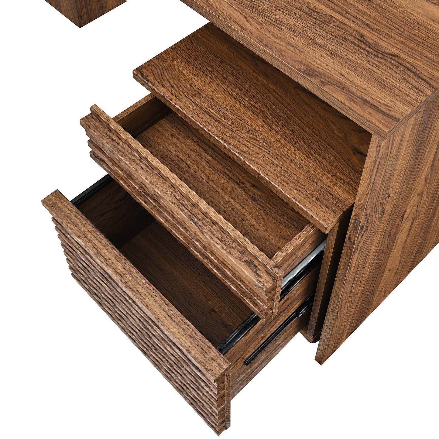 Render Wood Desk And File Cabinet Set By Modway - EEI-5821-WAL | Desks |  Modishstore - 5