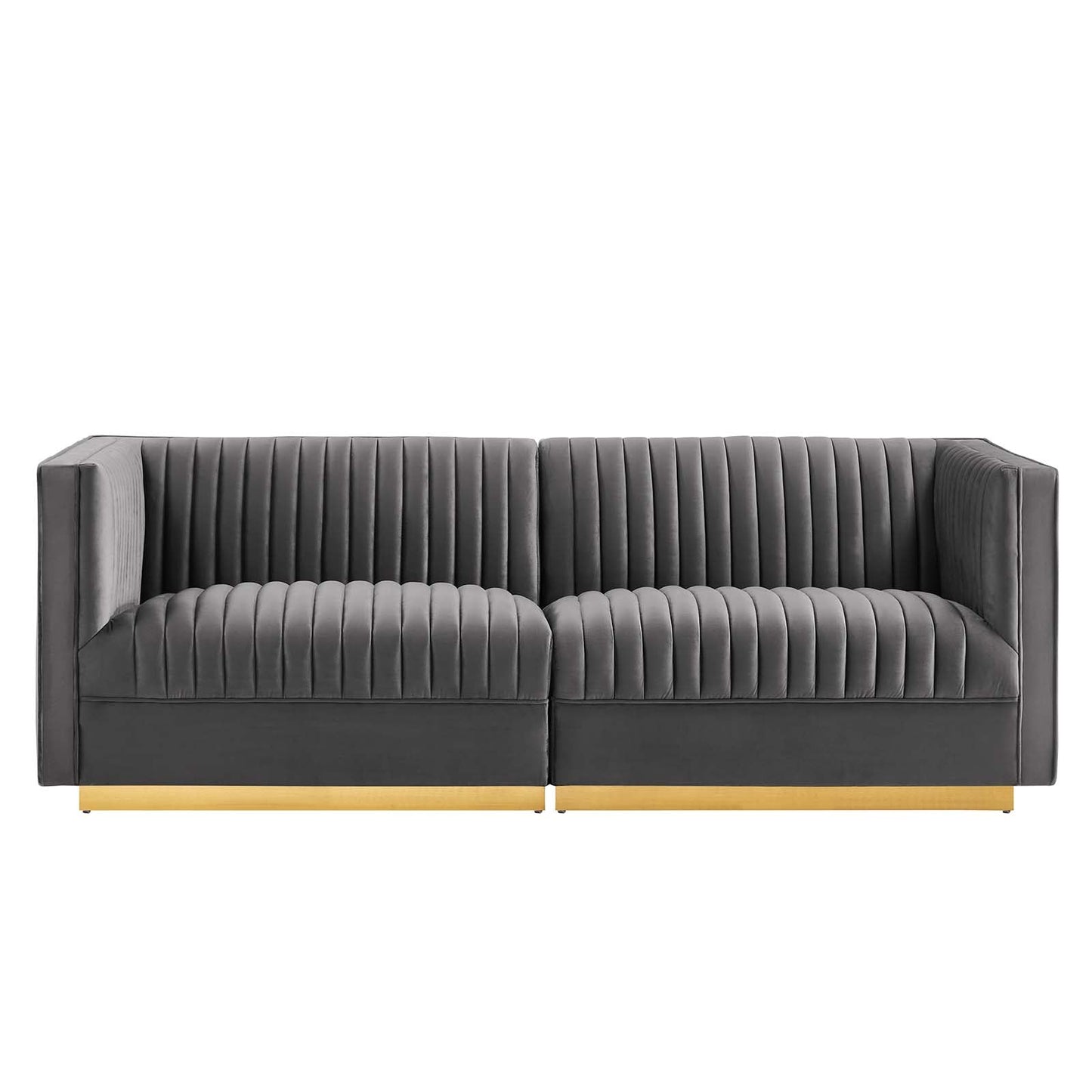 Sanguine Channel Tufted Performance Velvet Modular Sectional Sofa Loveseat By Modway - EEI-5824 | Loveseats | Modishstore - 12