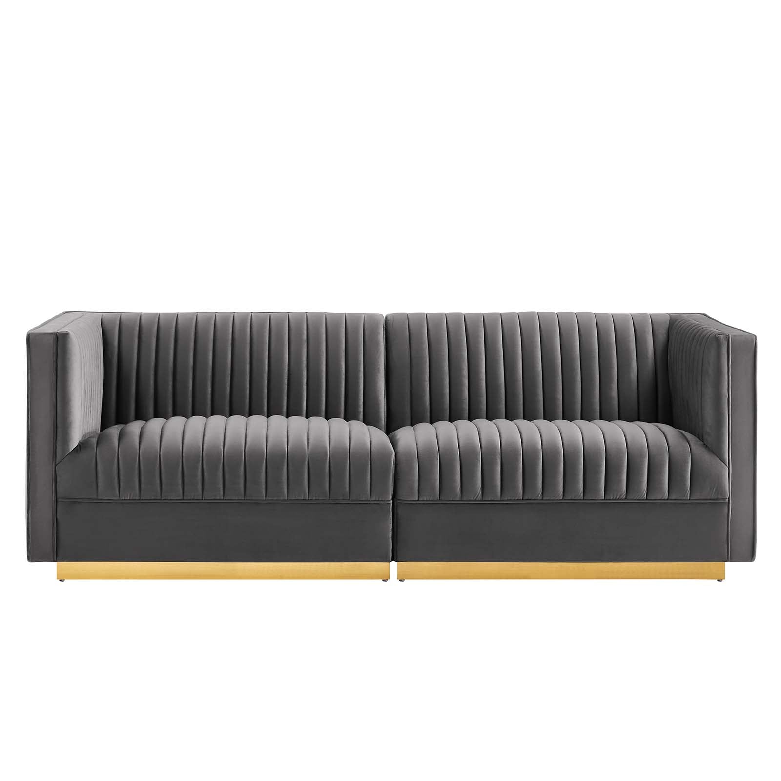 Sanguine Channel Tufted Performance Velvet Modular Sectional Sofa Loveseat By Modway - EEI-5824 | Loveseats | Modishstore - 12