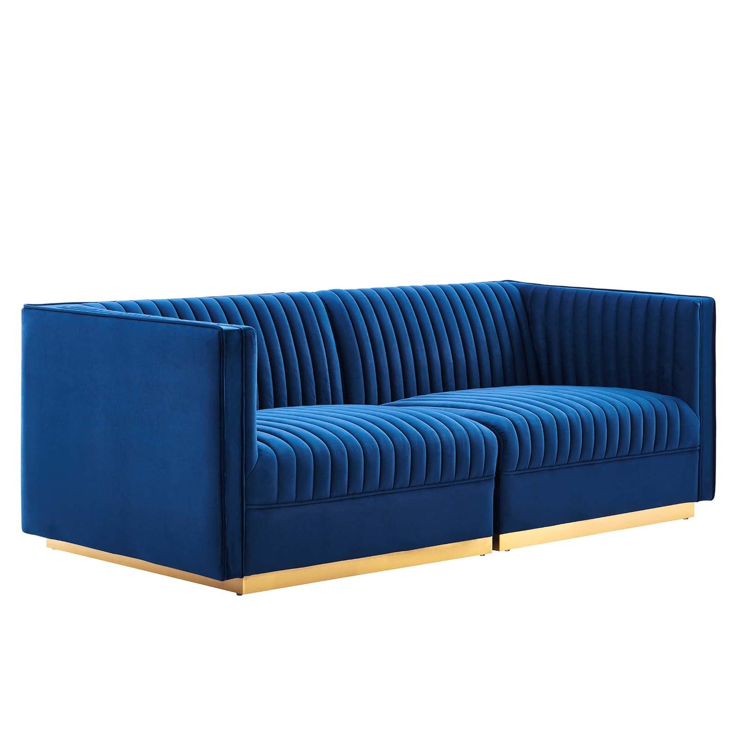 Sanguine Channel Tufted Performance Velvet Modular Sectional Sofa Loveseat By Modway - EEI-5824 | Loveseats | Modishstore - 19