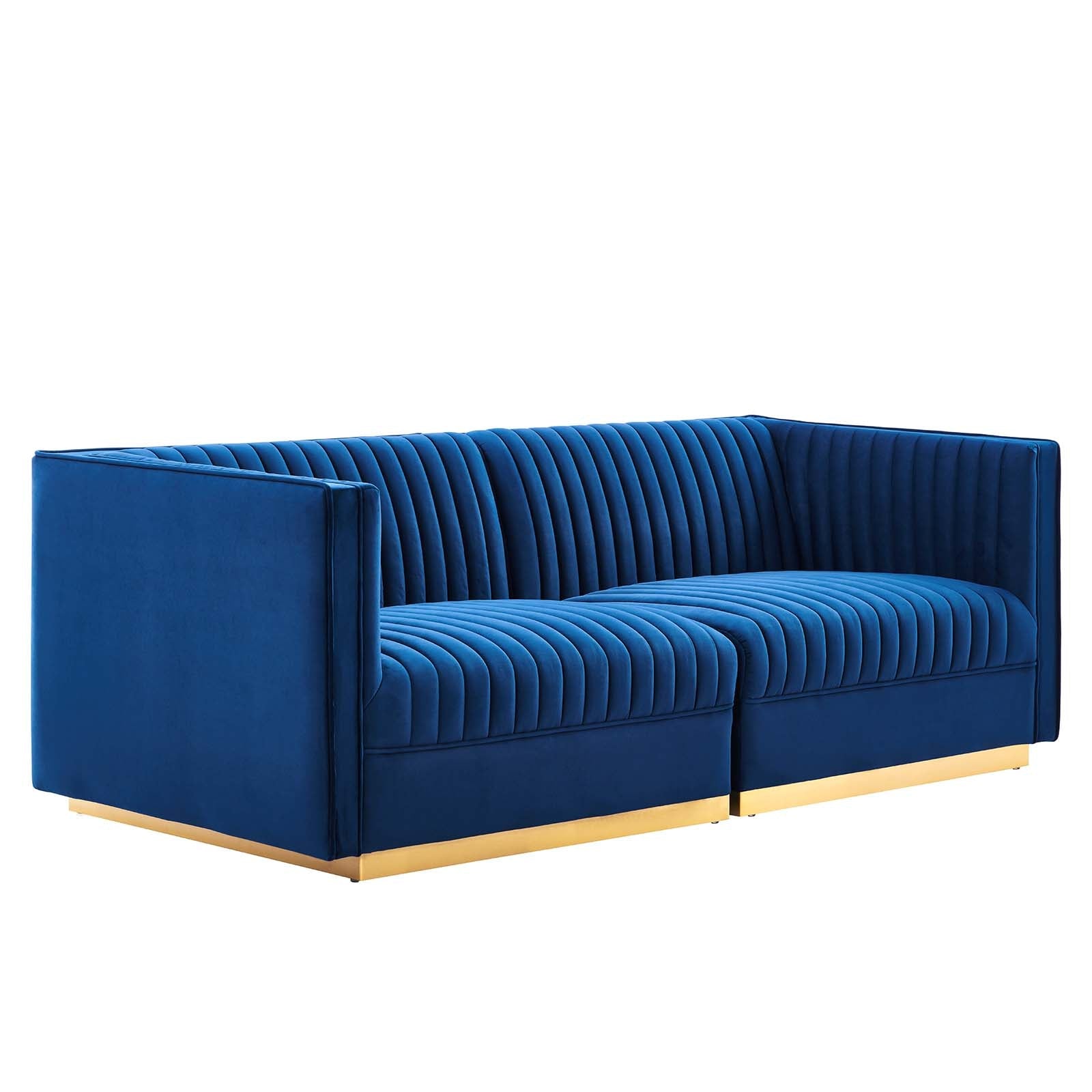 Sanguine Channel Tufted Performance Velvet Modular Sectional Sofa Loveseat By Modway - EEI-5824 | Loveseats | Modishstore - 19