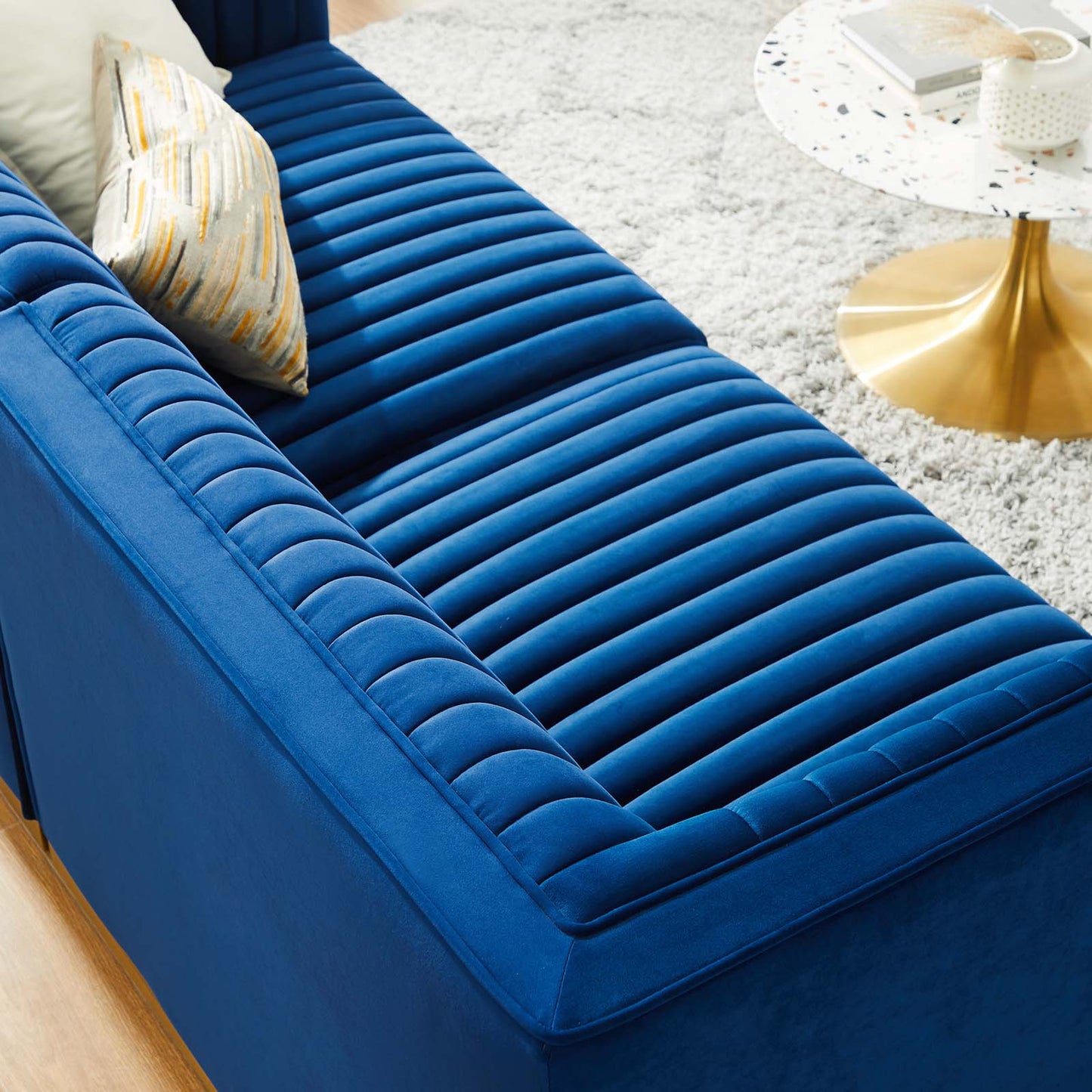 Sanguine Channel Tufted Performance Velvet Modular Sectional Sofa Loveseat By Modway - EEI-5824 | Loveseats | Modishstore - 20