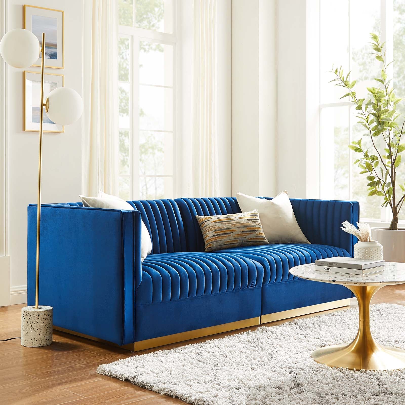 Sanguine Channel Tufted Performance Velvet Modular Sectional Sofa Loveseat By Modway - EEI-5824 | Loveseats | Modishstore - 21