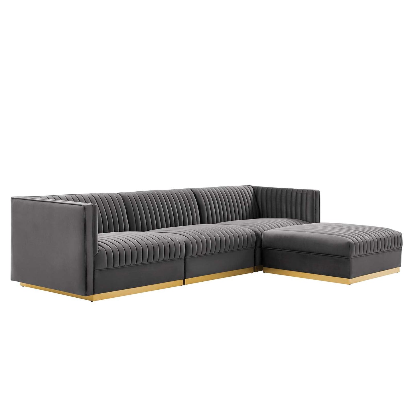Sanguine Channel Tufted Performance Velvet 4-Piece Modular Sectional Sofa By Modway - EEI-5826 | Sectional | Modishstore - 14