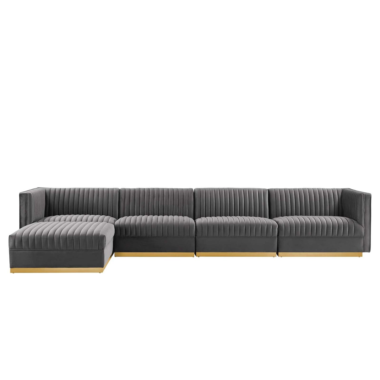 Sanguine Channel Tufted Performance Velvet 5-Piece Modular Sectional Sofa By Modway - EEI-5828 | Sectional | Modishstore - 18