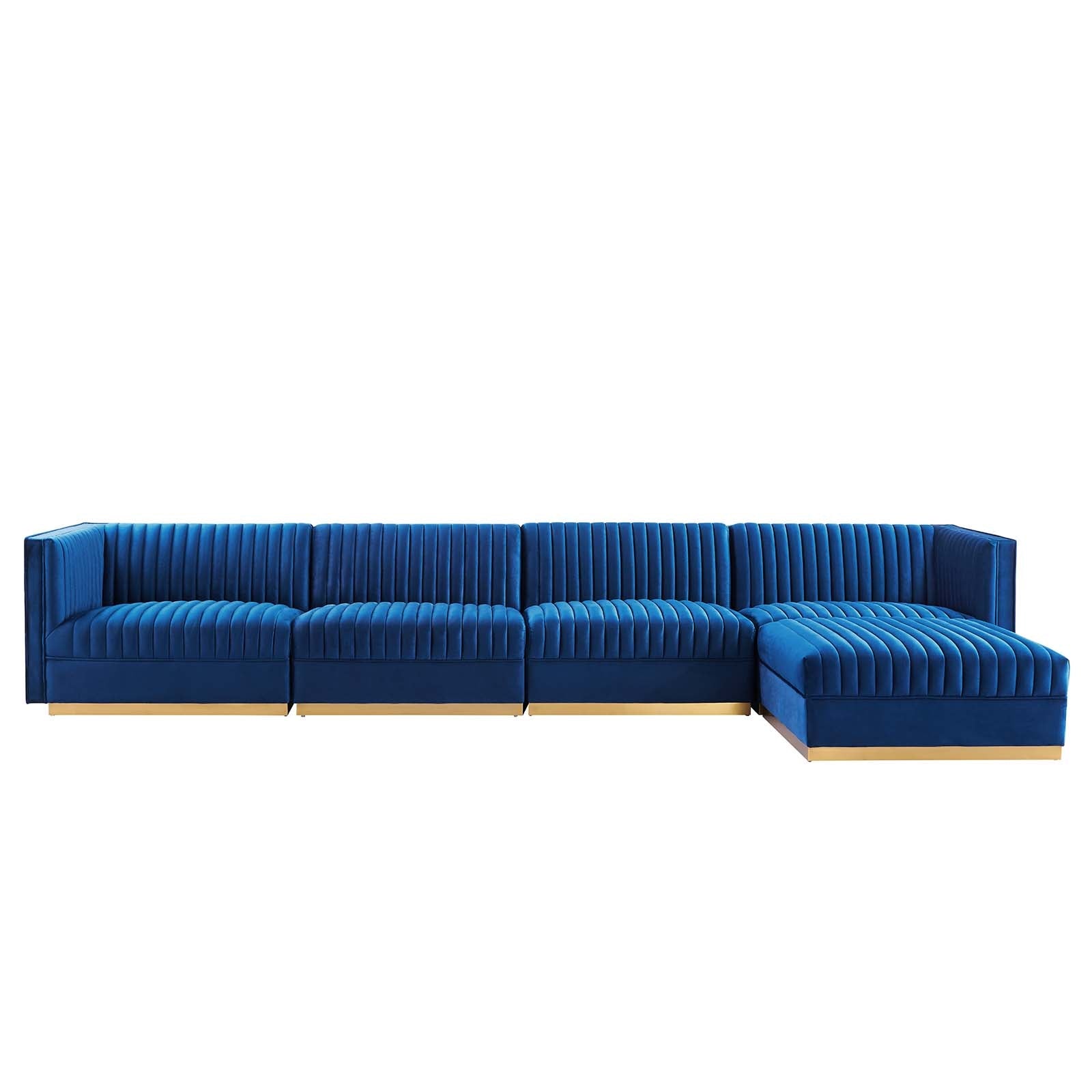 Sanguine Channel Tufted Performance Velvet 5-Piece Modular Sectional Sofa By Modway - EEI-5828 | Sectional | Modishstore - 25