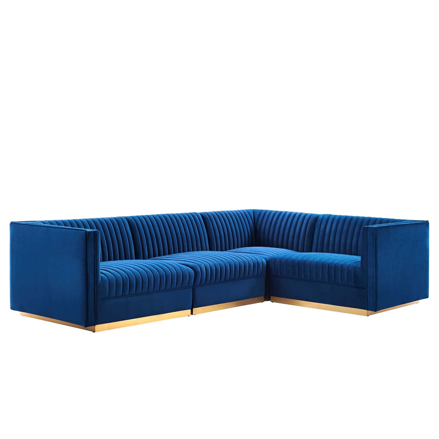 Sanguine Channel Tufted Performance Velvet 4-Piece Right-Facing Modular Sectional Sofa By Modway - EEI-5829 | Sectional | Modishstore - 24