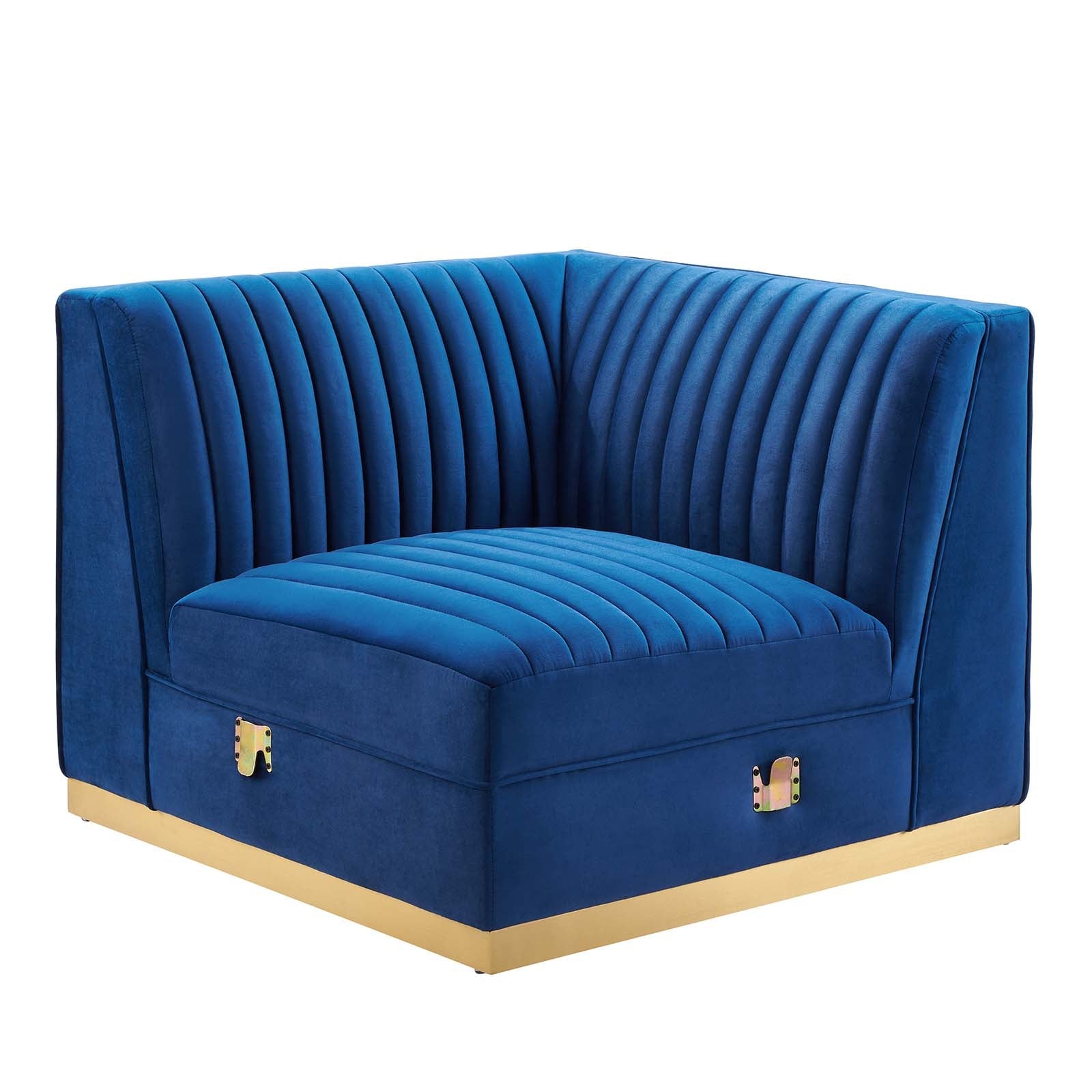Sanguine Channel Tufted Performance Velvet 4-Piece Right-Facing Modular Sectional Sofa By Modway - EEI-5829 | Sectional | Modishstore - 35