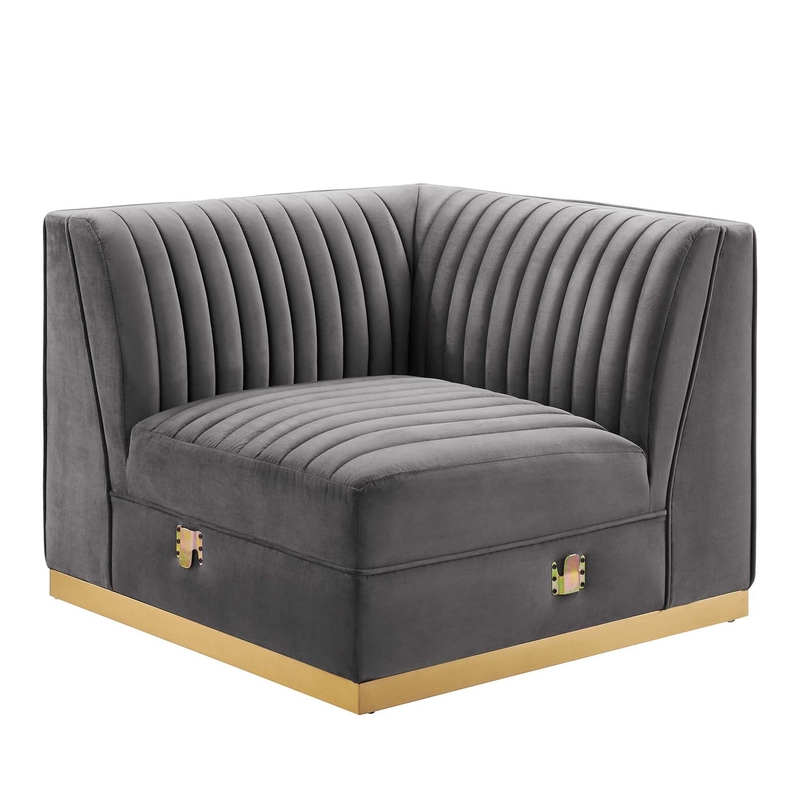 Sanguine Channel Tufted Performance Velvet 4-Piece Left-Facing Modular Sectional Sofa By Modway - EEI-5830 | Sectional | Modishstore - 21