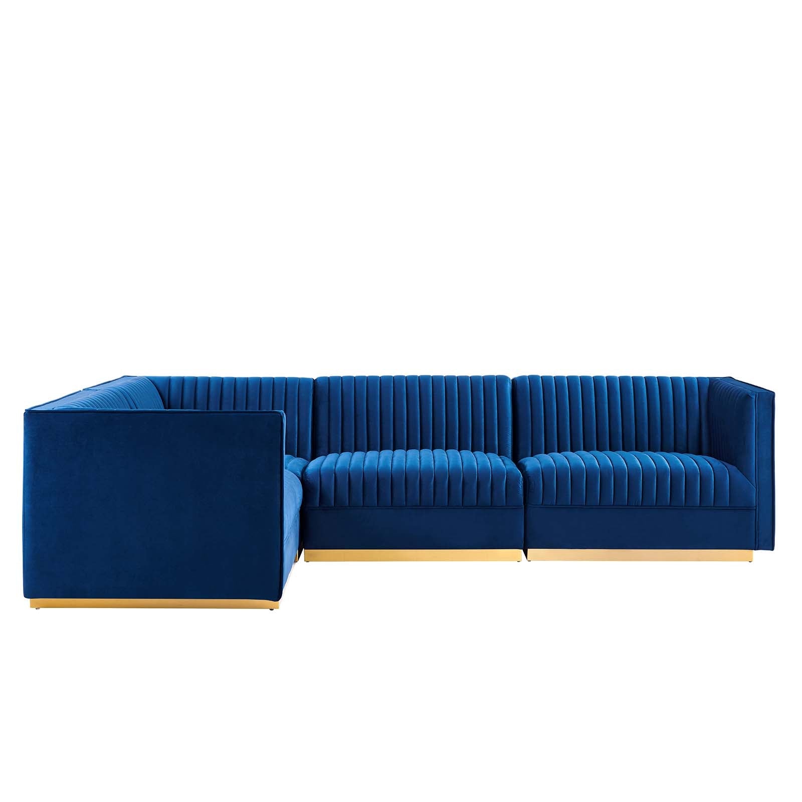 Sanguine Channel Tufted Performance Velvet 4-Piece Left-Facing Modular Sectional Sofa By Modway - EEI-5830 | Sectional | Modishstore - 27
