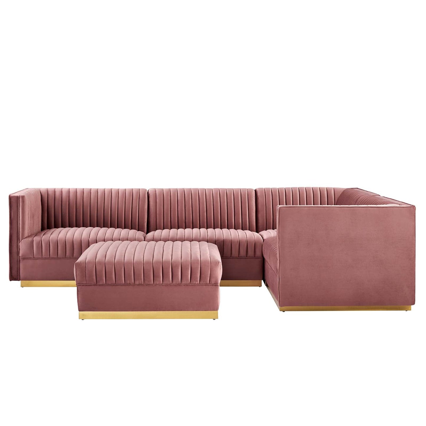 Sanguine Channel Tufted Performance Velvet 5-Piece Right-Facing Modular Sectional Sofa By Modway - EEI-5831 | Sectional | Modishstore - 2