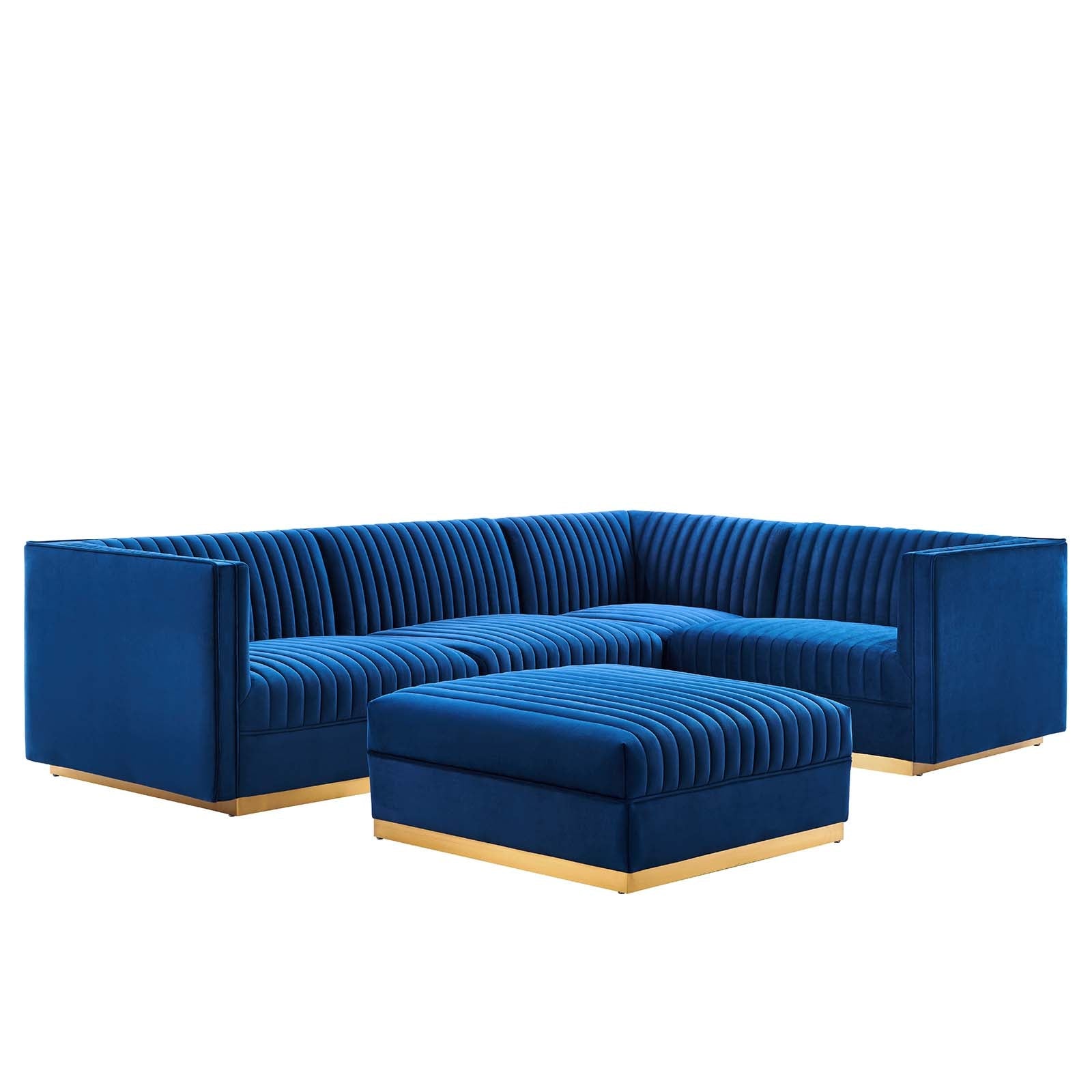 Sanguine Channel Tufted Performance Velvet 5-Piece Right-Facing Modular Sectional Sofa By Modway - EEI-5831 | Sectional | Modishstore - 23