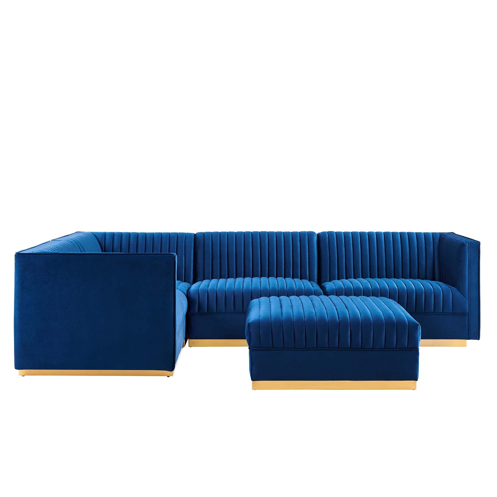 Sanguine Channel Tufted Performance Velvet 5-Piece Left-Facing Modular Sectional Sofa By Modway - EEI-5832 | Sectional | Modishstore - 28