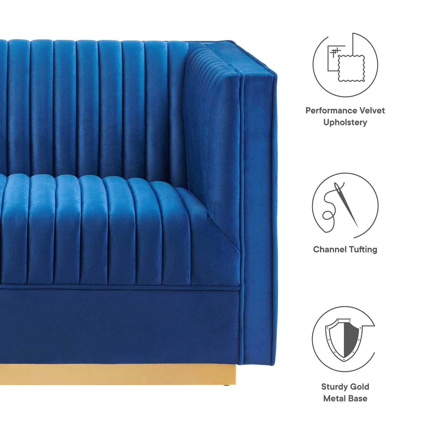 Sanguine Channel Tufted Performance Velvet 5-Piece Left-Facing Modular Sectional Sofa By Modway - EEI-5832 | Sectional | Modishstore - 32
