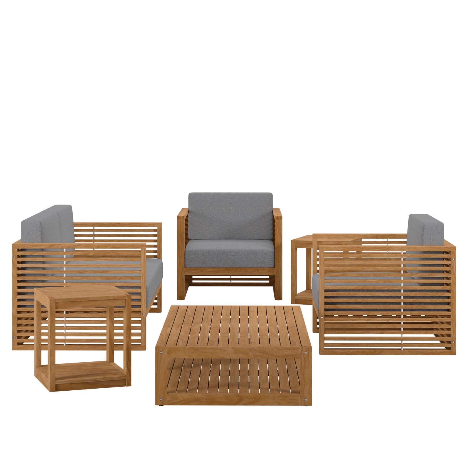 Carlsbad 6-Piece Teak Wood Outdoor Patio Outdoor Patio Set By Modway - EEI-5836 | Outdoor Sofas, Loveseats & Sectionals - 10