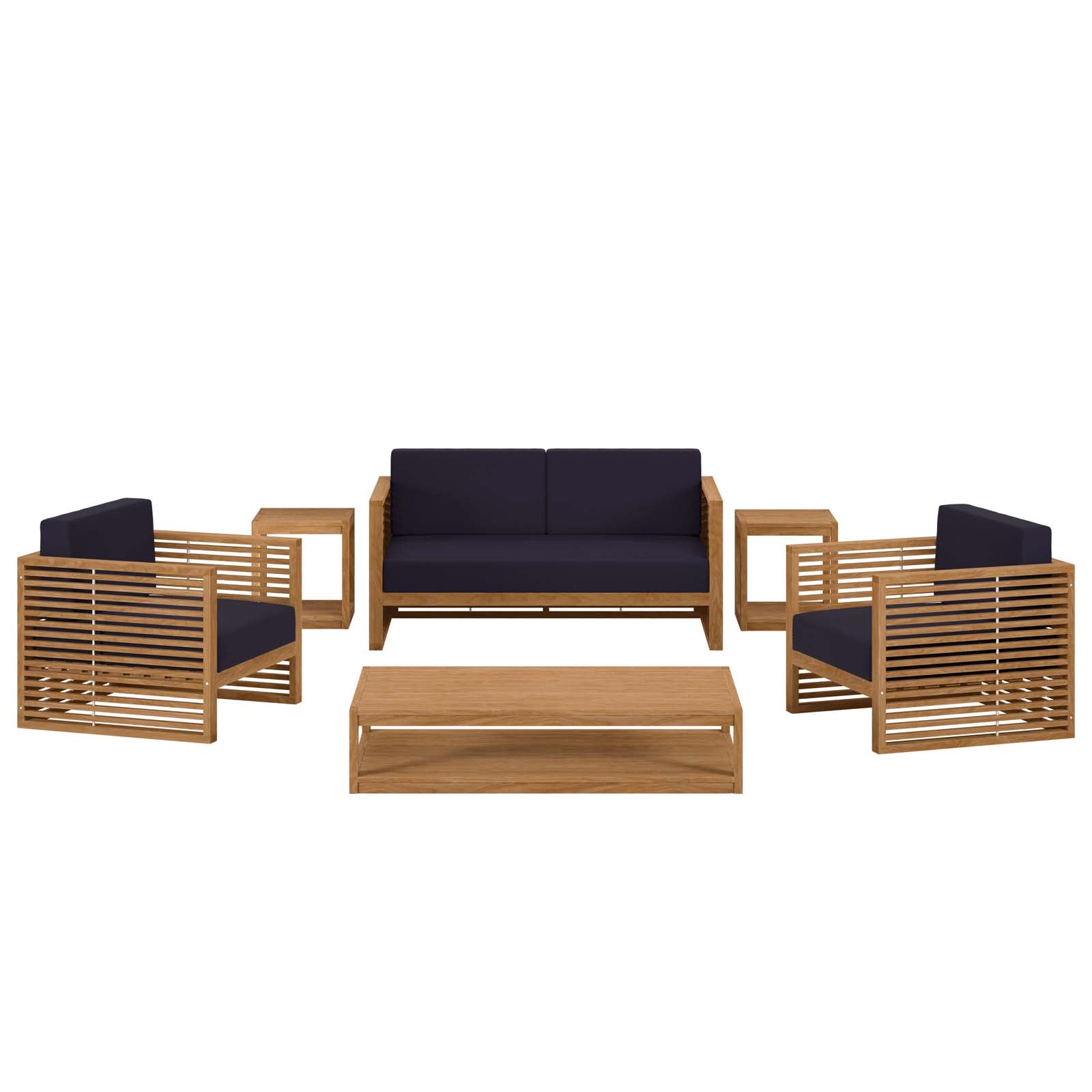 Carlsbad 6-Piece Teak Wood Outdoor Patio Outdoor Patio Set By Modway - EEI-5836 | Outdoor Sofas, Loveseats & Sectionals - 17