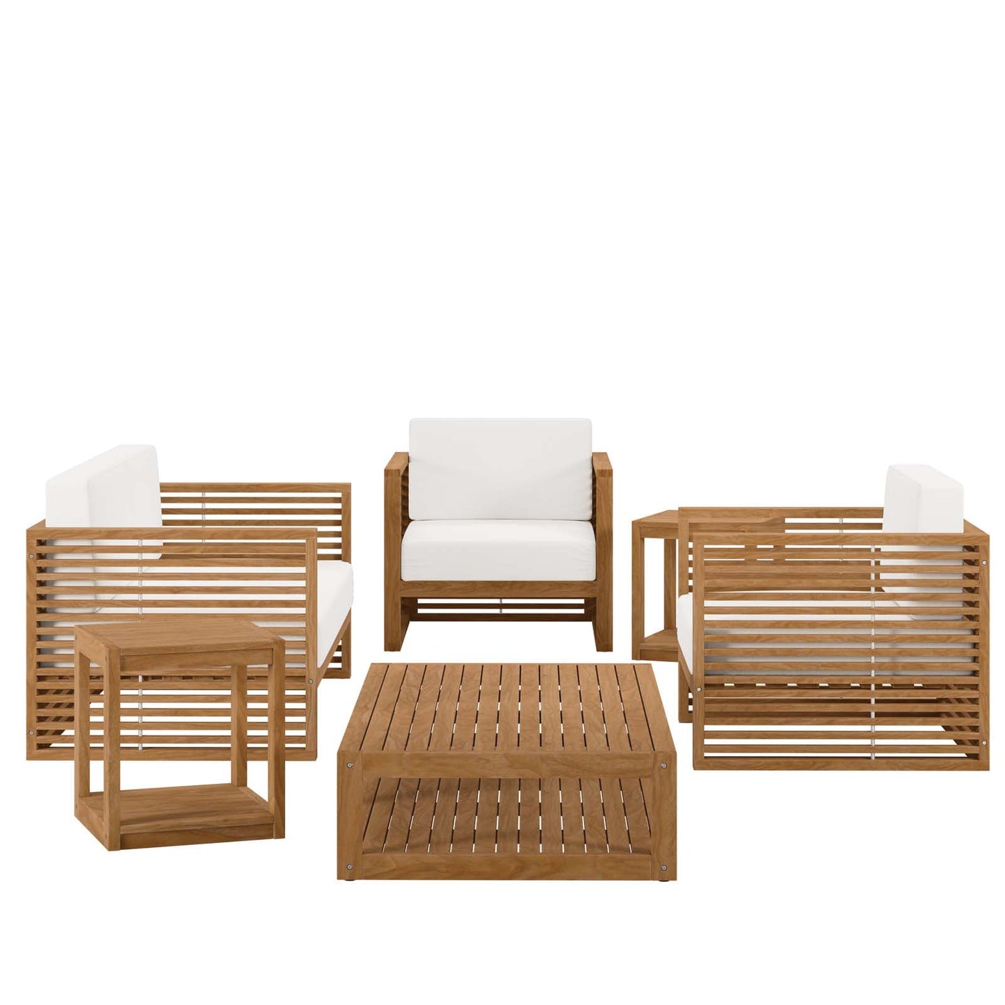 Carlsbad 6-Piece Teak Wood Outdoor Patio Outdoor Patio Set By Modway - EEI-5836 | Outdoor Sofas, Loveseats & Sectionals - 42