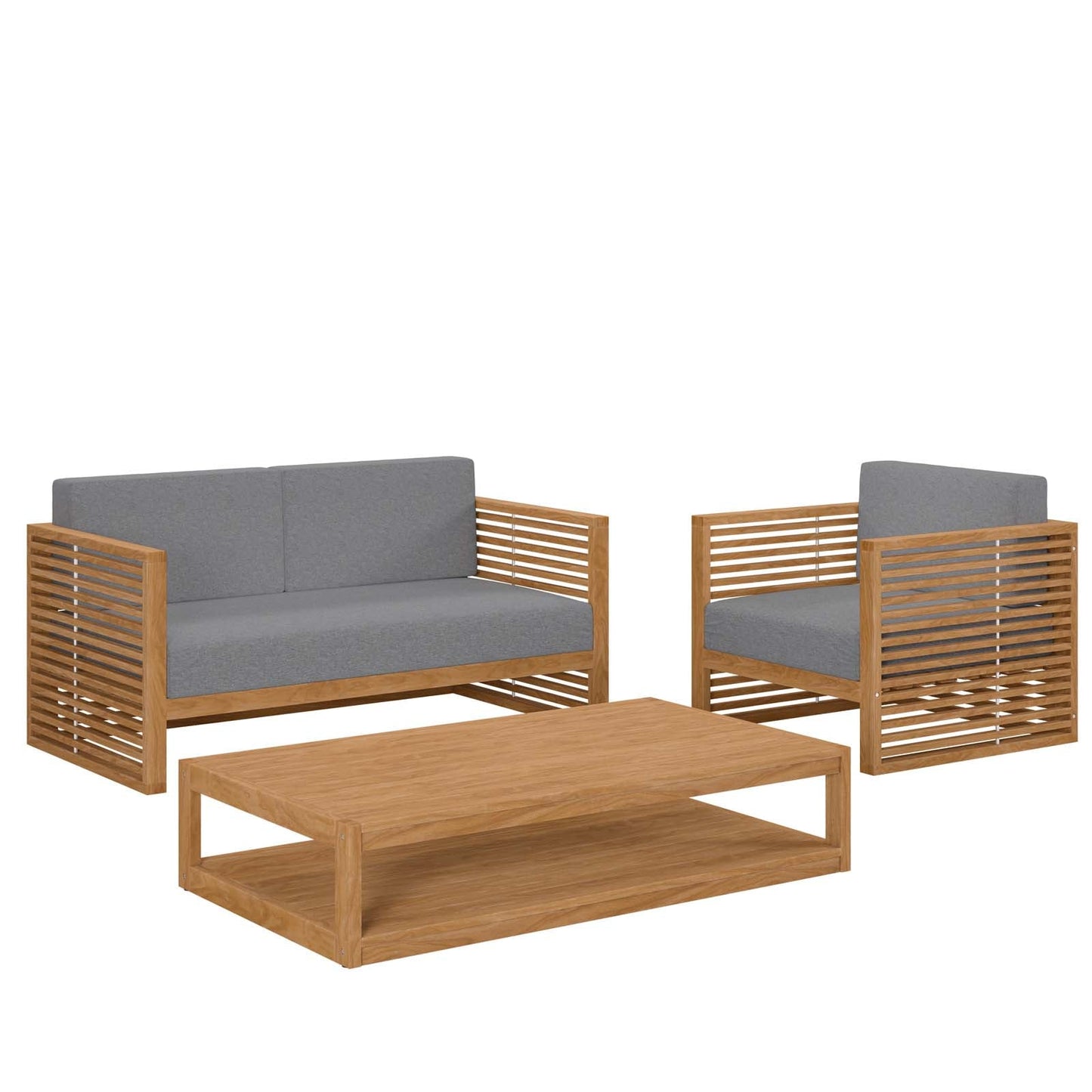 Carlsbad 3-Piece Teak Wood Outdoor Patio Outdoor Patio Set By Modway - EEI-5837 | Outdoor Sofas, Loveseats & Sectionals - 2