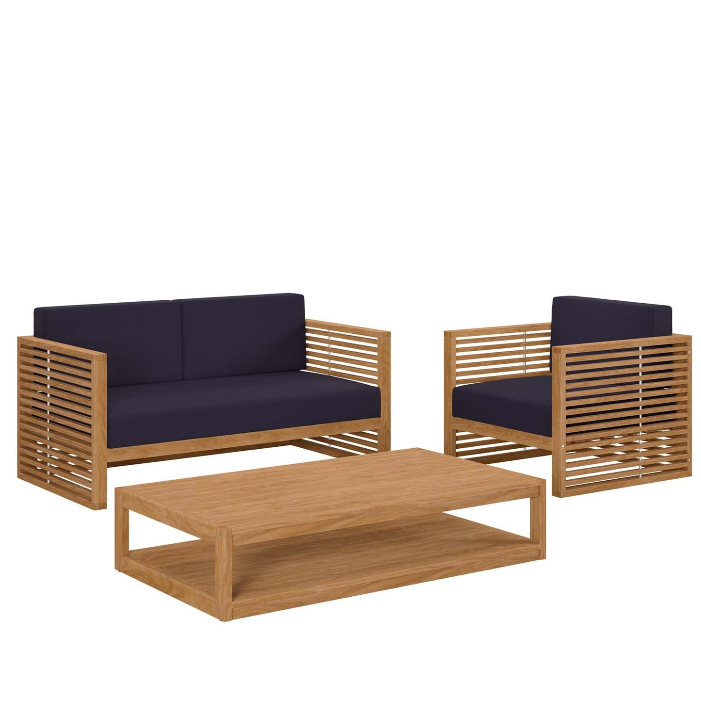 Carlsbad 3-Piece Teak Wood Outdoor Patio Outdoor Patio Set By Modway - EEI-5837 | Outdoor Sofas, Loveseats & Sectionals - 14
