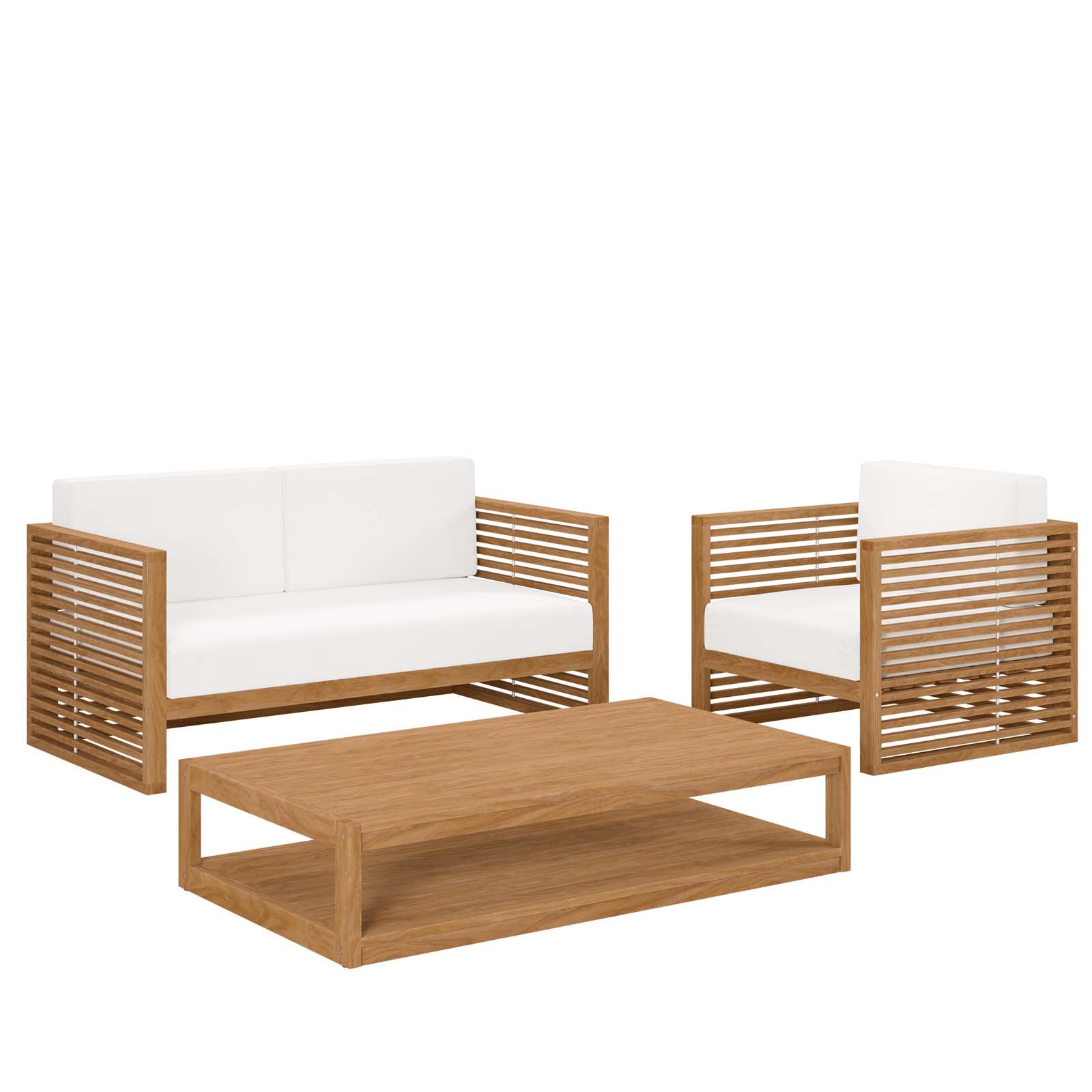 Carlsbad 3-Piece Teak Wood Outdoor Patio Outdoor Patio Set By Modway - EEI-5837 | Outdoor Sofas, Loveseats & Sectionals - 27
