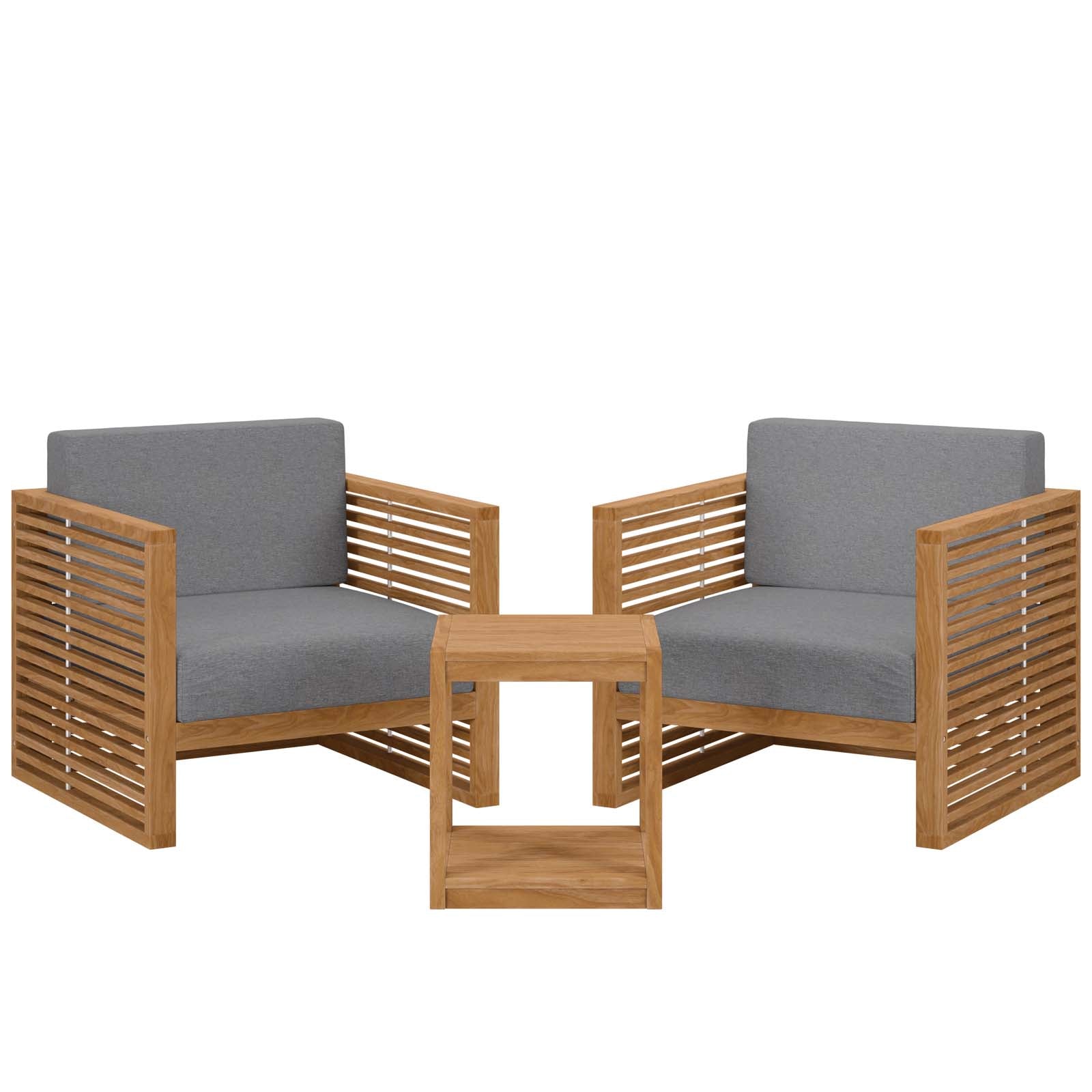 Carlsbad 3-Piece Teak Wood Outdoor Patio Outdoor Patio Set By Modway - EEI-5838 | Outdoor Sofas, Loveseats & Sectionals - 2