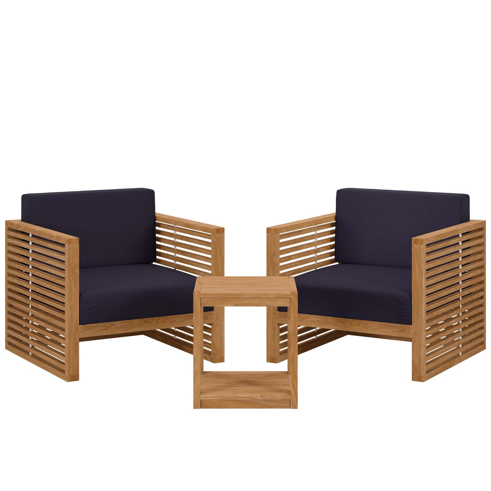 Carlsbad 3-Piece Teak Wood Outdoor Patio Outdoor Patio Set By Modway - EEI-5838 | Outdoor Sofas, Loveseats & Sectionals - 12