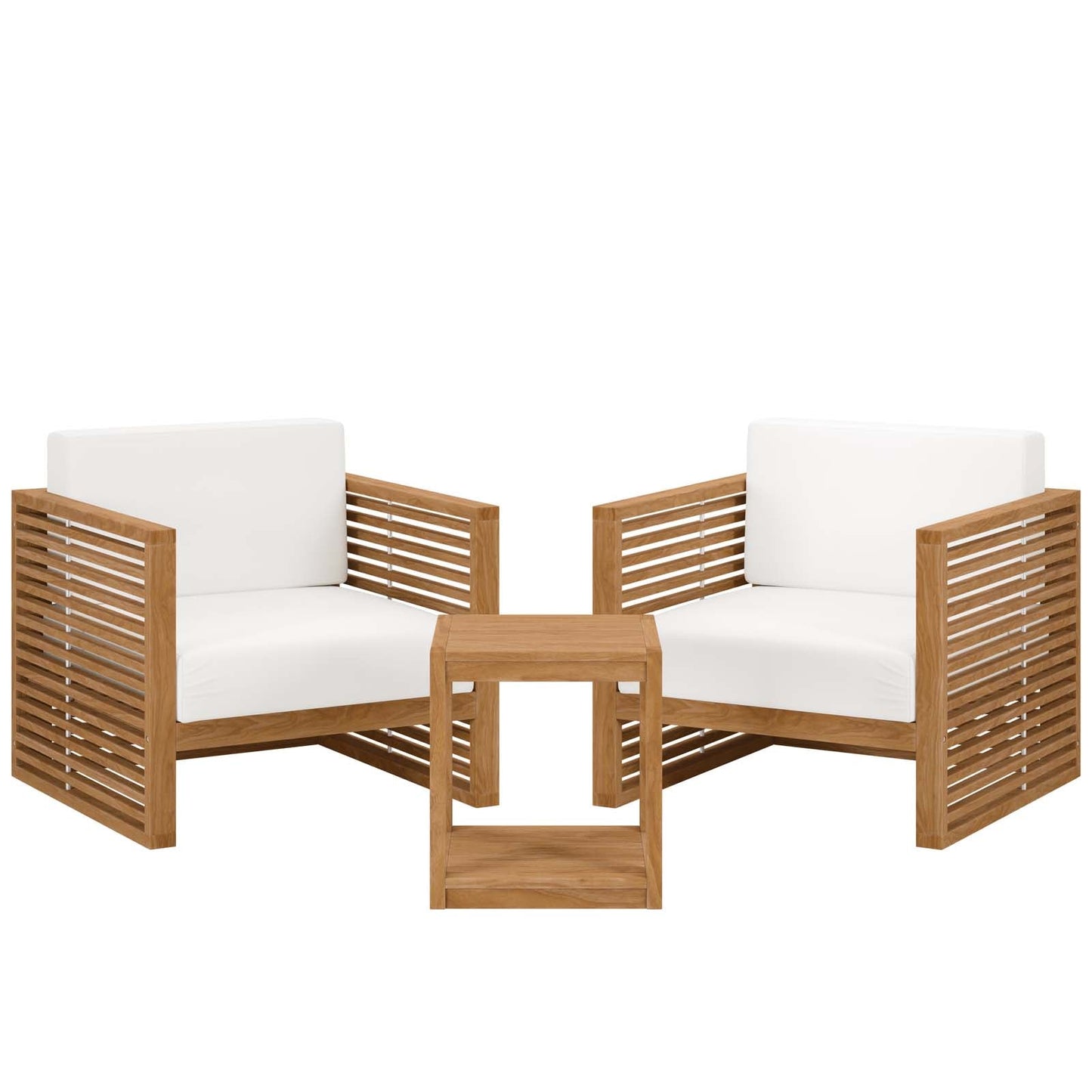 Carlsbad 3-Piece Teak Wood Outdoor Patio Outdoor Patio Set By Modway - EEI-5838 | Outdoor Sofas, Loveseats & Sectionals - 23