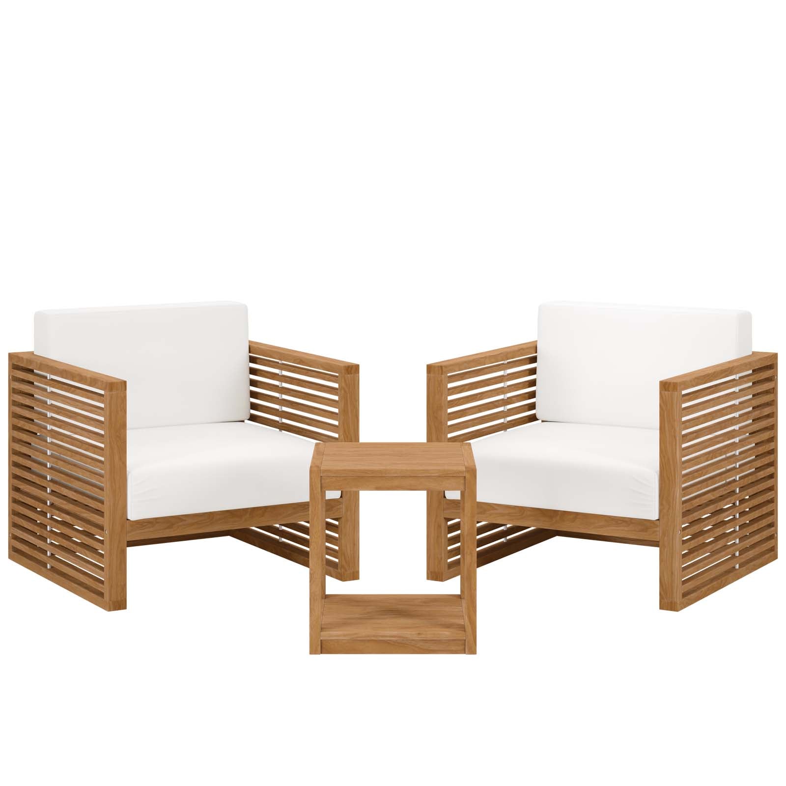 Carlsbad 3-Piece Teak Wood Outdoor Patio Outdoor Patio Set By Modway - EEI-5838 | Outdoor Sofas, Loveseats & Sectionals - 23