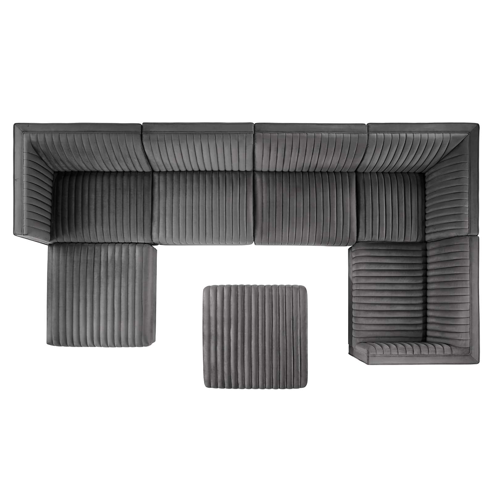 Sanguine Channel Tufted Performance Velvet 7-Piece Right-Facing Modular Sectional Sofa By Modway - EEI-5839 | Sectional | Modishstore - 25
