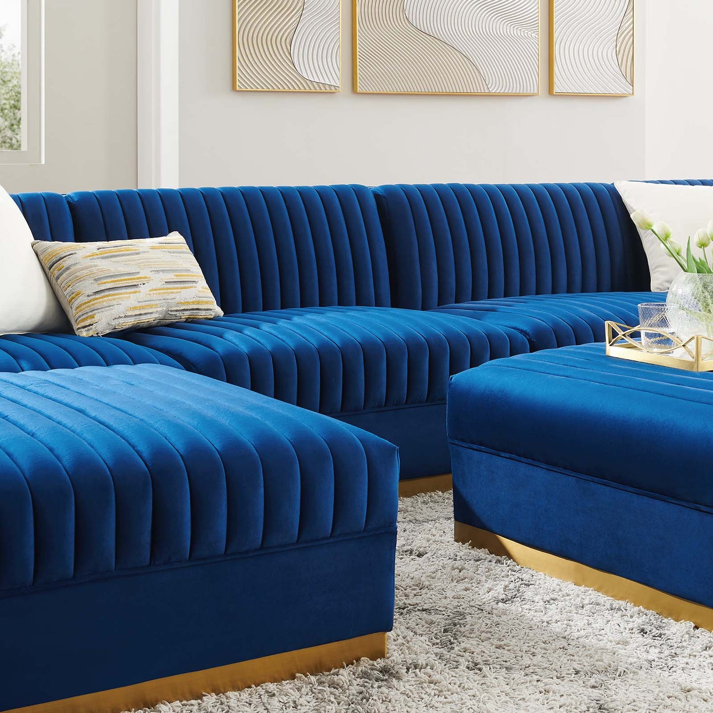 Sanguine Channel Tufted Performance Velvet 7-Piece Right-Facing Modular Sectional Sofa By Modway - EEI-5839 | Sectional | Modishstore - 38