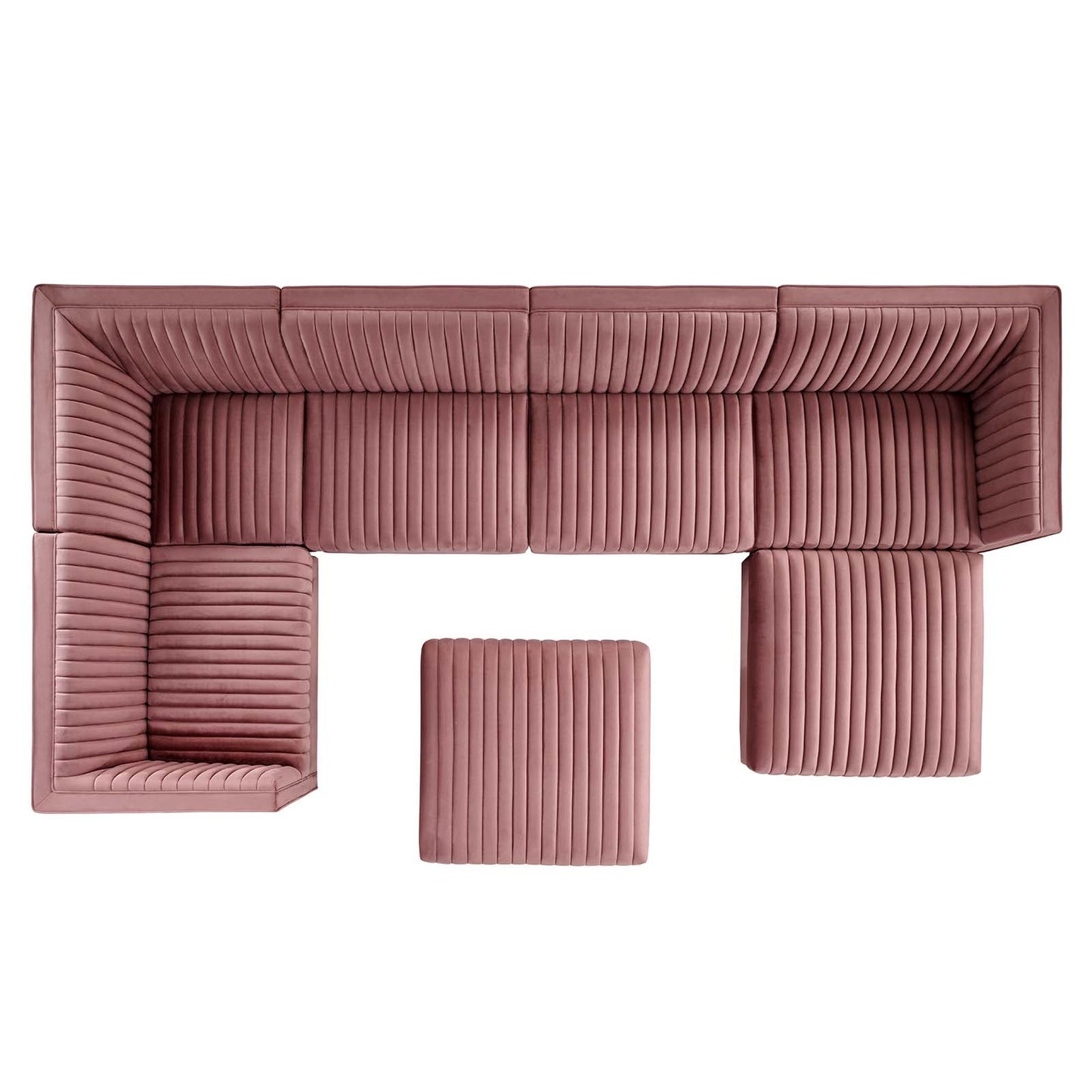 Sanguine Channel Tufted Performance Velvet 7-Piece Left-Facing Modular Sectional Sofa By Modway - EEI-5840 | Sectional | Modishstore - 9