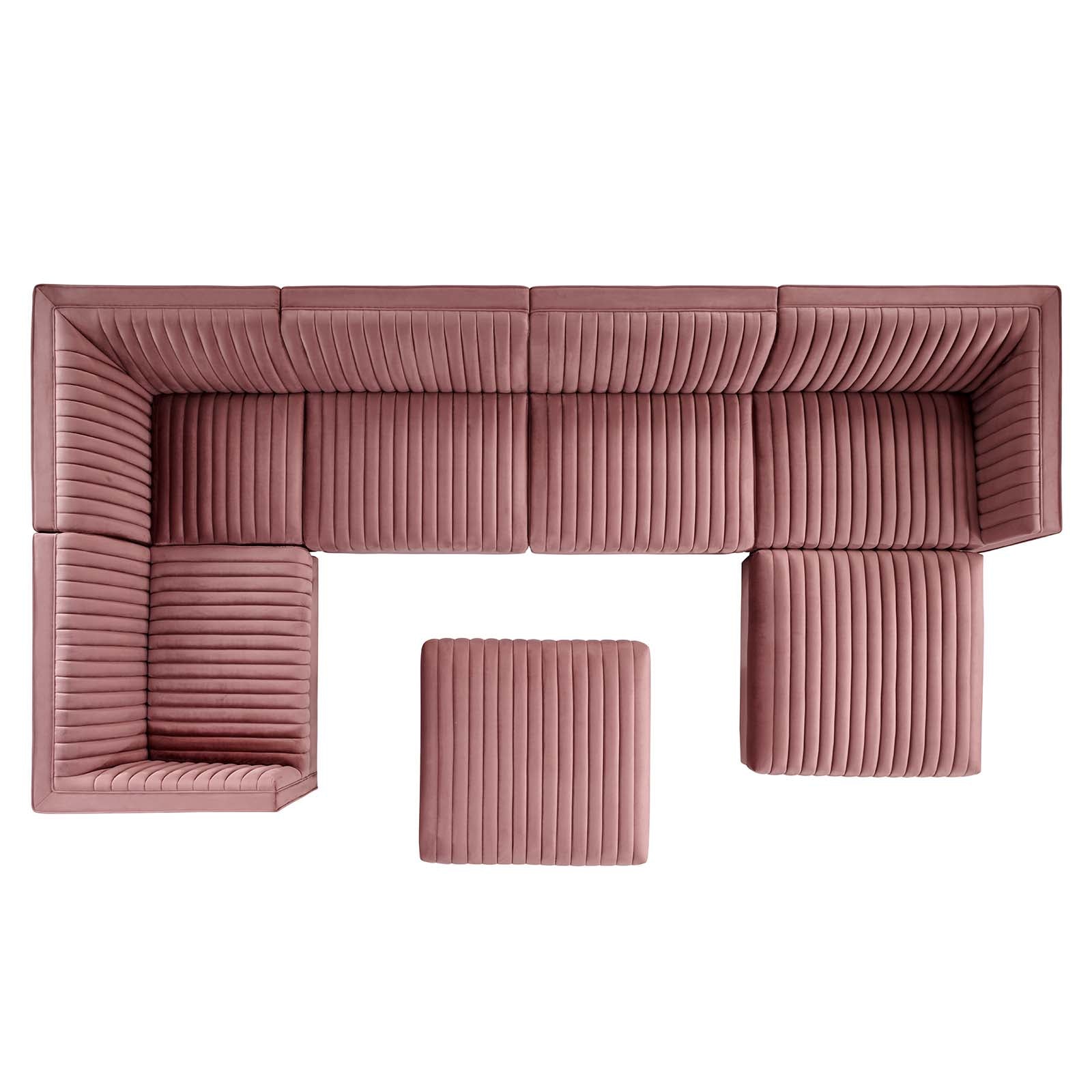 Sanguine Channel Tufted Performance Velvet 7-Piece Left-Facing Modular Sectional Sofa By Modway - EEI-5840 | Sectional | Modishstore - 9