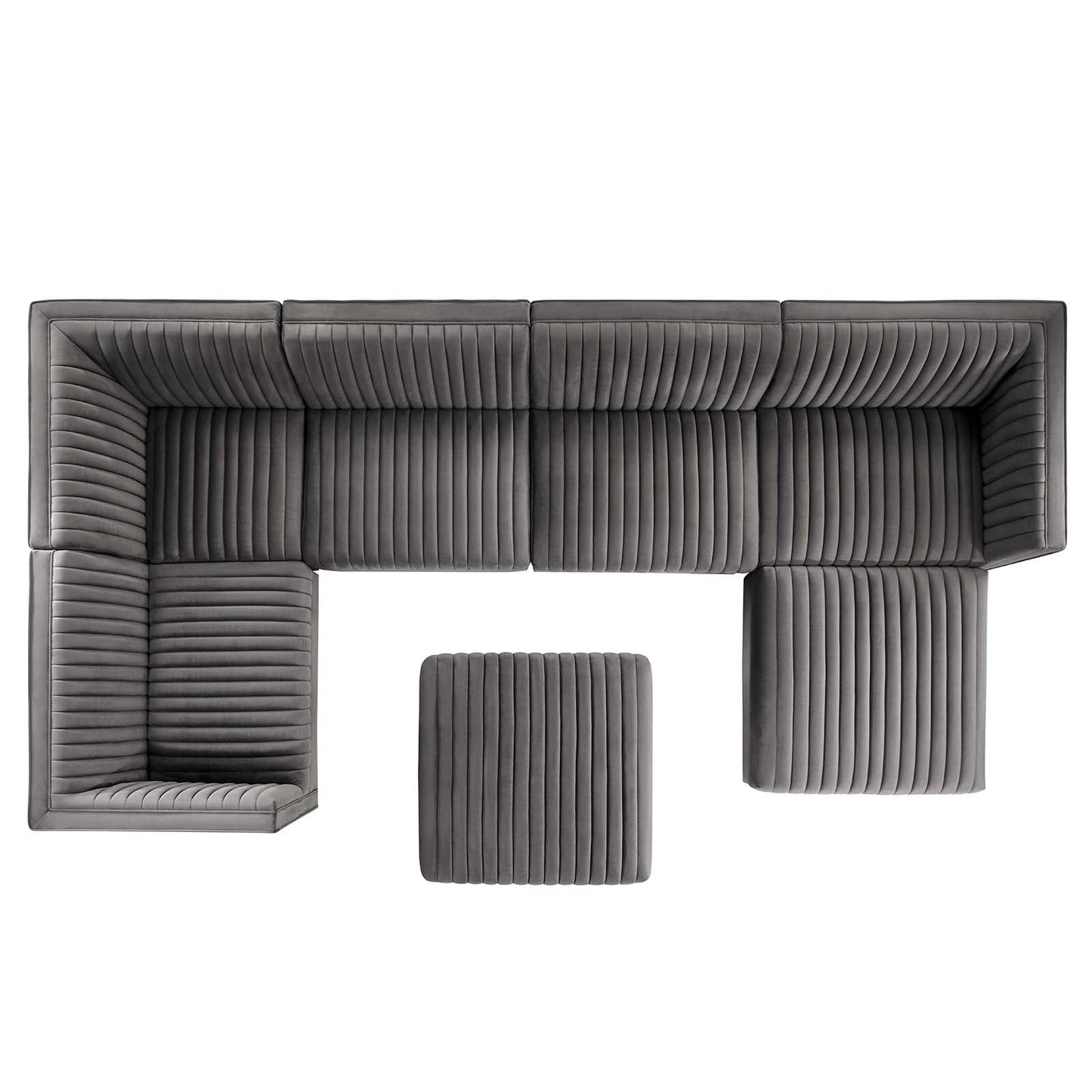 Sanguine Channel Tufted Performance Velvet 7-Piece Left-Facing Modular Sectional Sofa By Modway - EEI-5840 | Sectional | Modishstore - 24