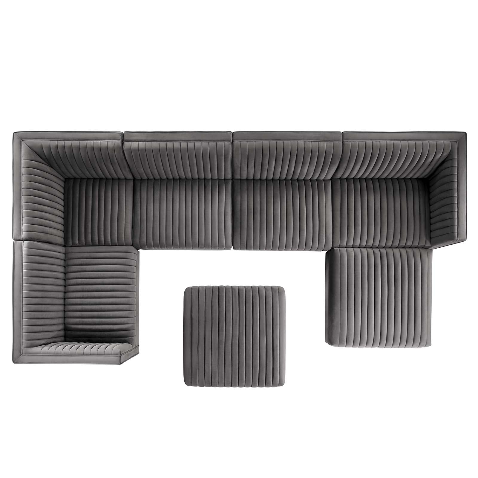 Sanguine Channel Tufted Performance Velvet 7-Piece Left-Facing Modular Sectional Sofa By Modway - EEI-5840 | Sectional | Modishstore - 24
