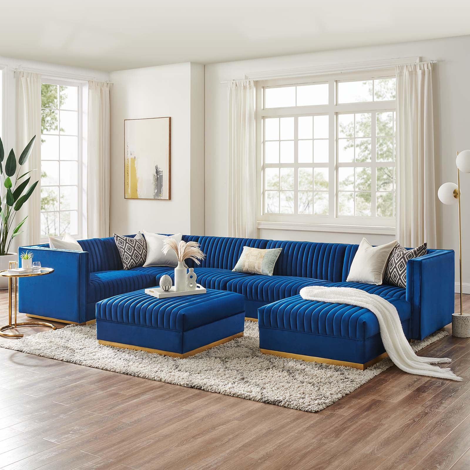 Sanguine Channel Tufted Performance Velvet 7-Piece Left-Facing Modular Sectional Sofa By Modway - EEI-5840 | Sectional | Modishstore - 37
