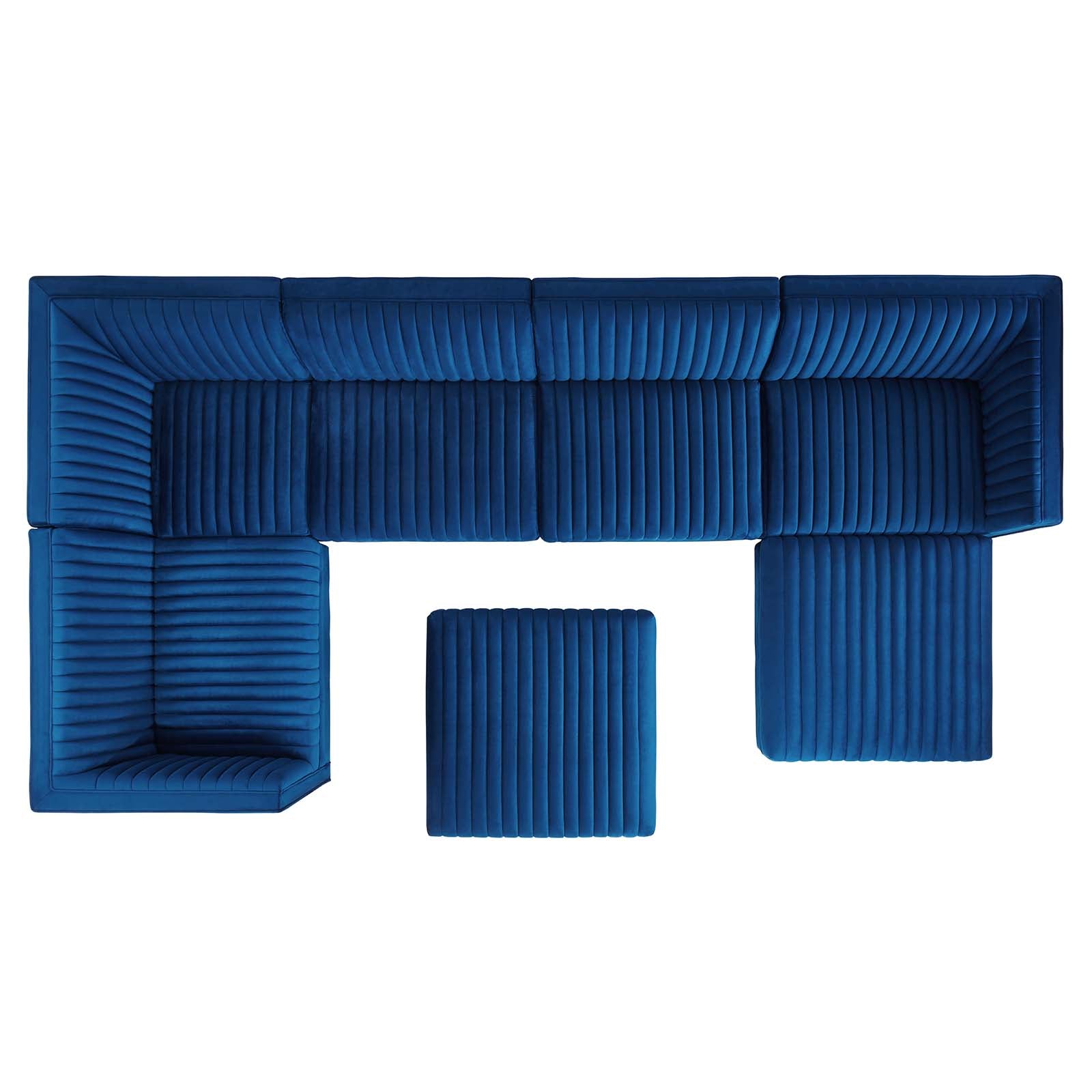 Sanguine Channel Tufted Performance Velvet 7-Piece Left-Facing Modular Sectional Sofa By Modway - EEI-5840 | Sectional | Modishstore - 39