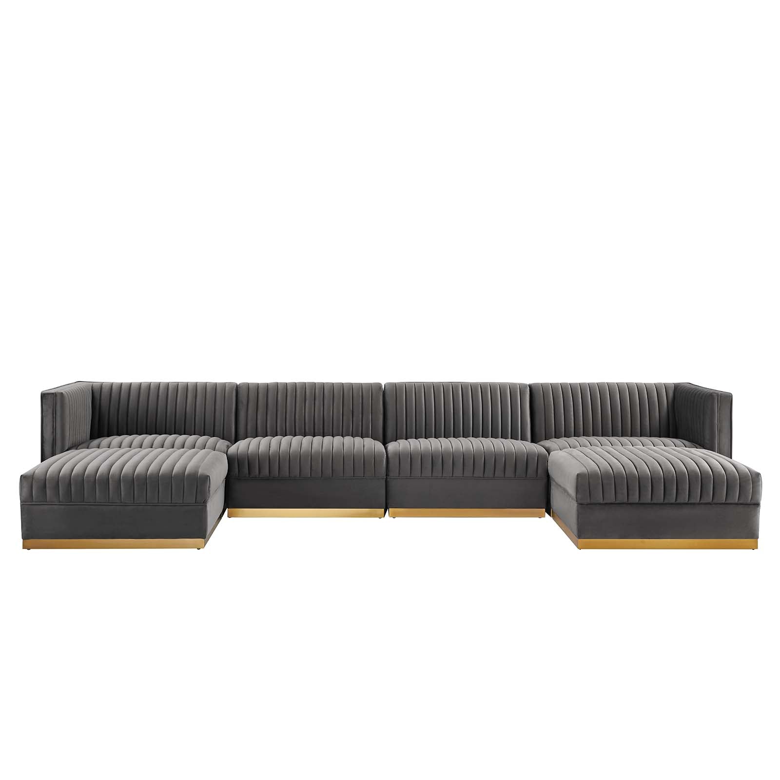 Sanguine Channel Tufted Performance Velvet 6-Piece Modular Sectional Sofa By Modway - EEI-5841 | Sectional | Modishstore - 14