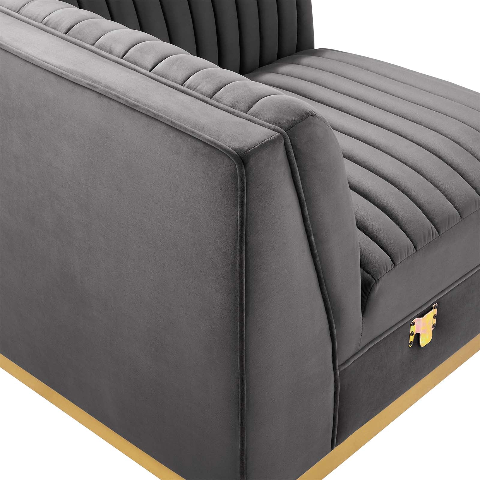 Sanguine Channel Tufted Performance Velvet 6-Piece Modular Sectional Sofa By Modway - EEI-5841 | Sectional | Modishstore - 16