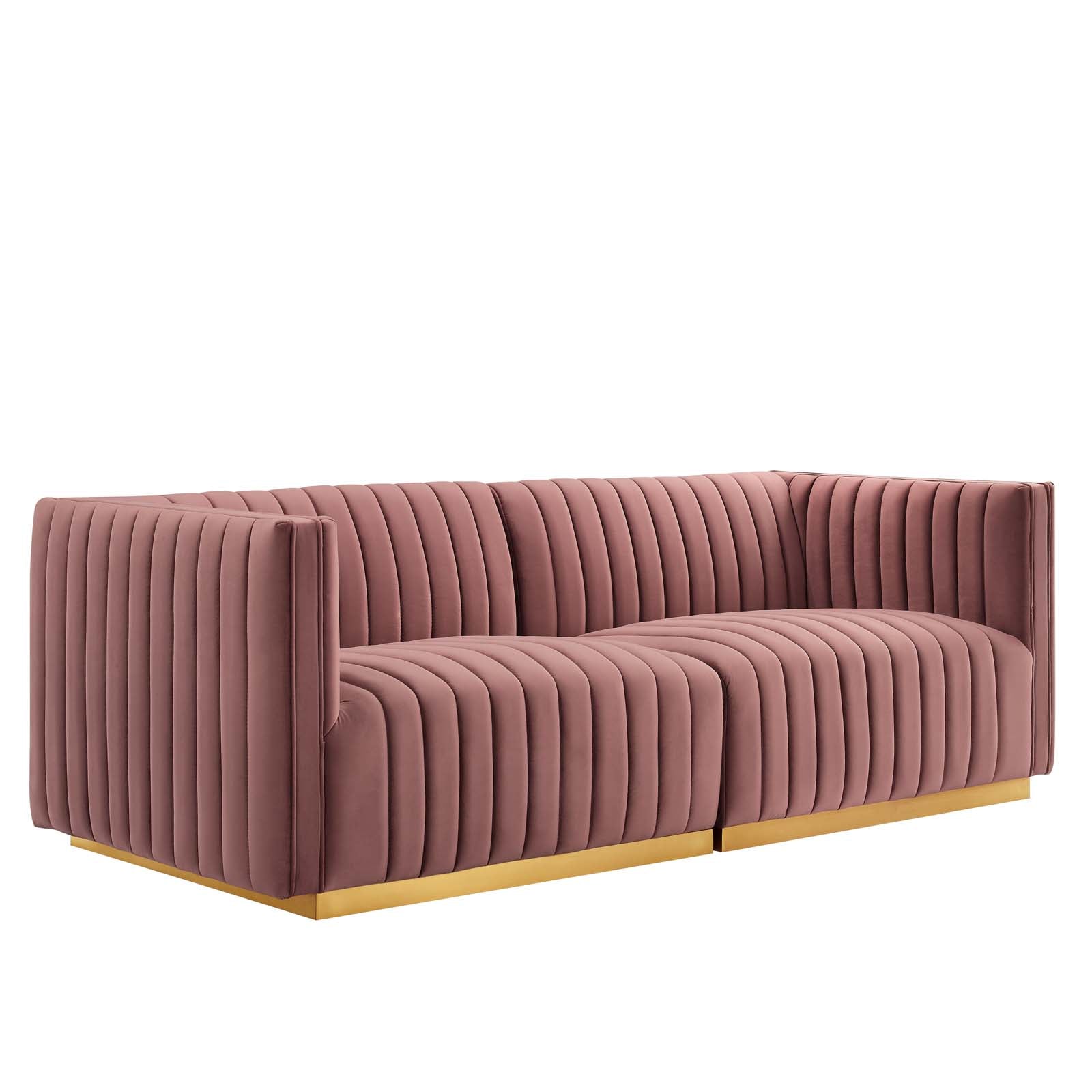 Conjure Channel Tufted Performance Velvet Loveseat By Modway - EEI-5842 | Loveseats - 11
