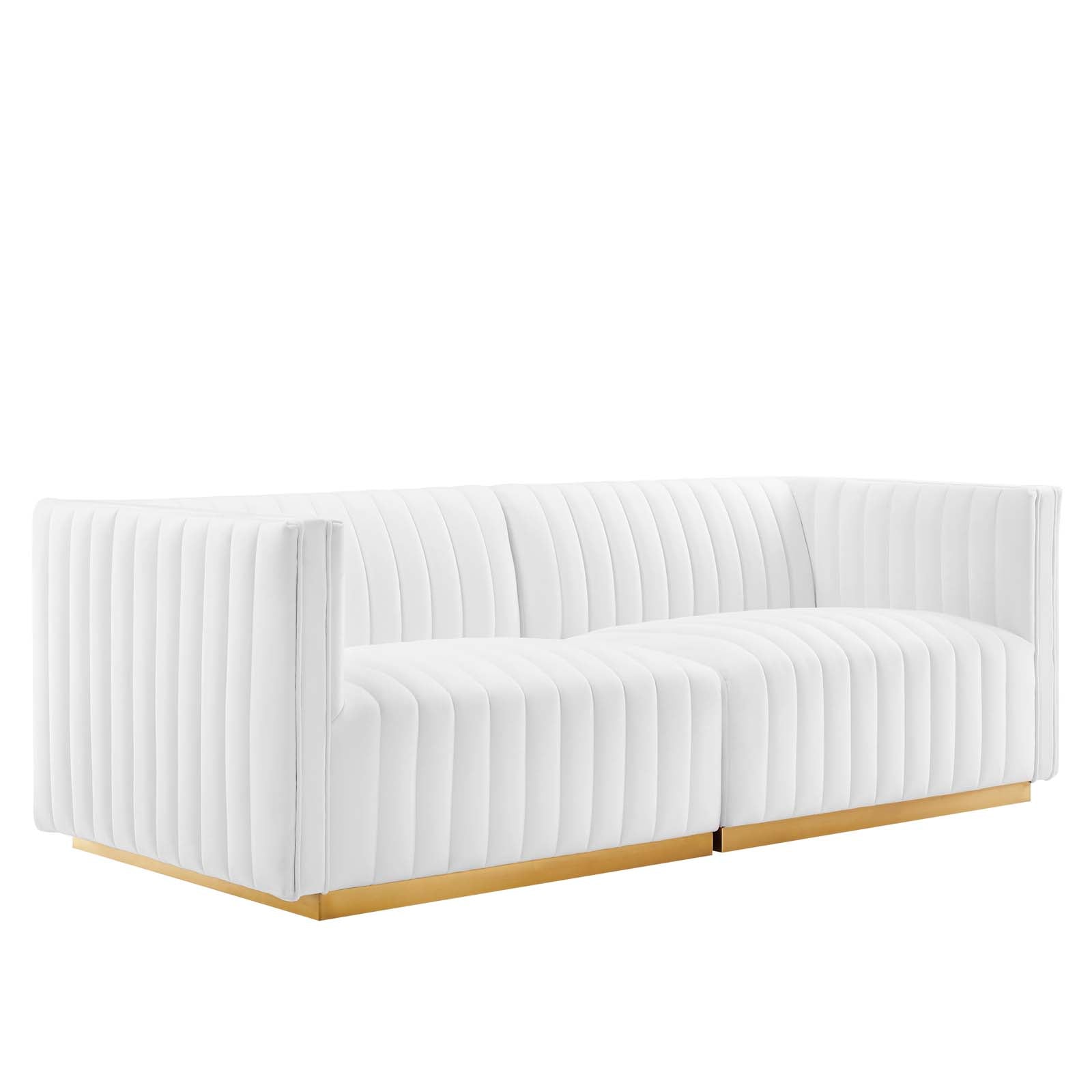 Conjure Channel Tufted Performance Velvet Loveseat By Modway - EEI-5842 | Loveseats - 41