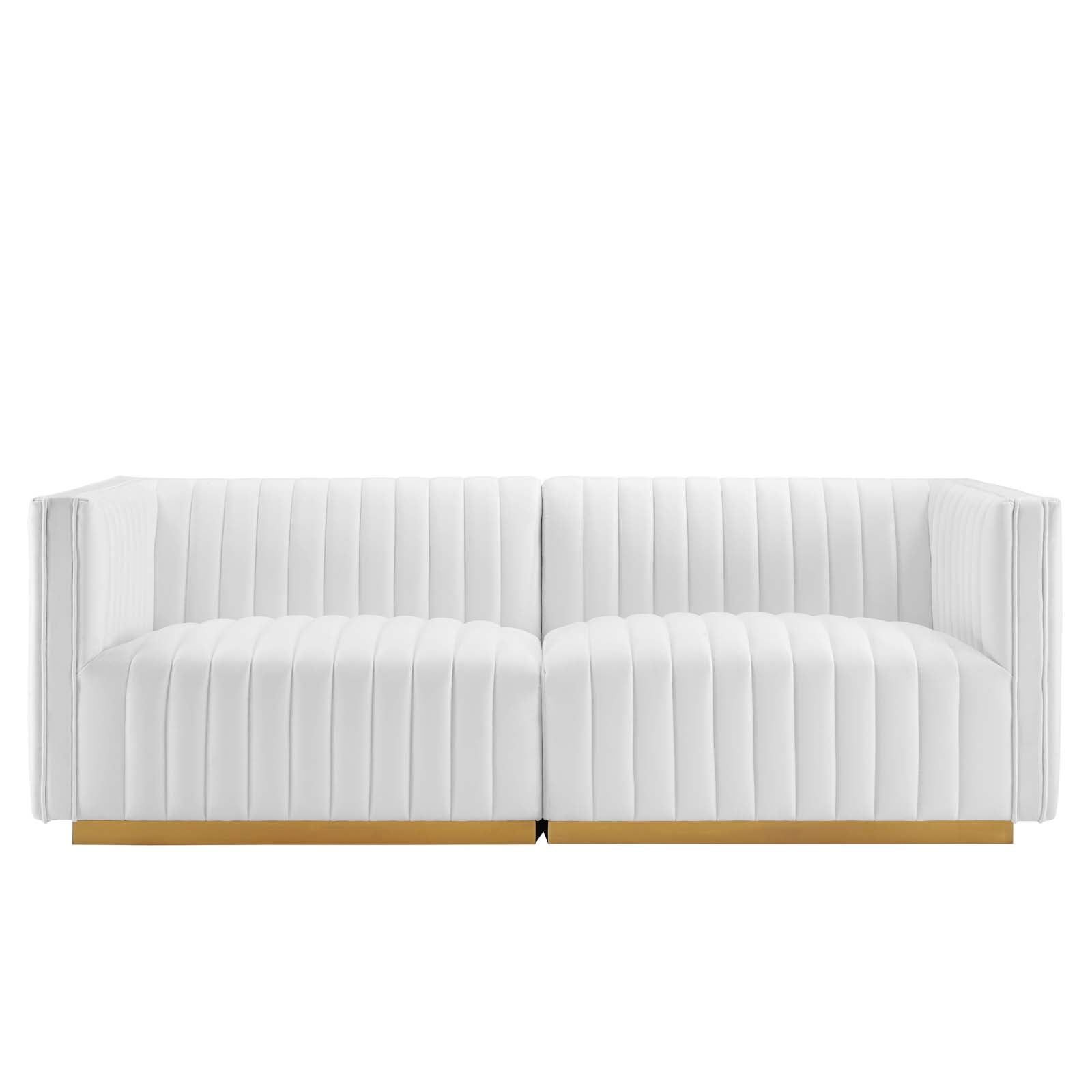 Conjure Channel Tufted Performance Velvet Loveseat By Modway - EEI-5842 | Loveseats - 44