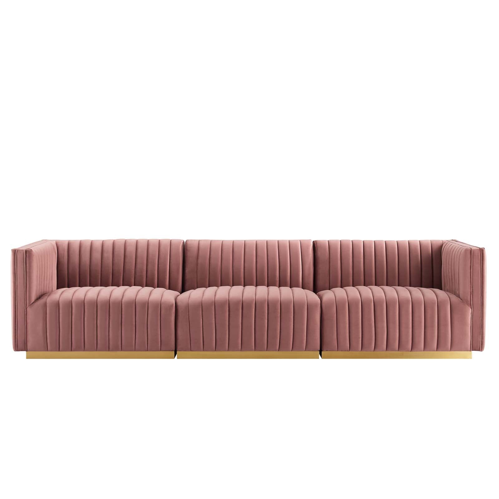 Conjure Channel Tufted Performance Velvet Sofa By Modway - EEI-5843 | Sofas - 20
