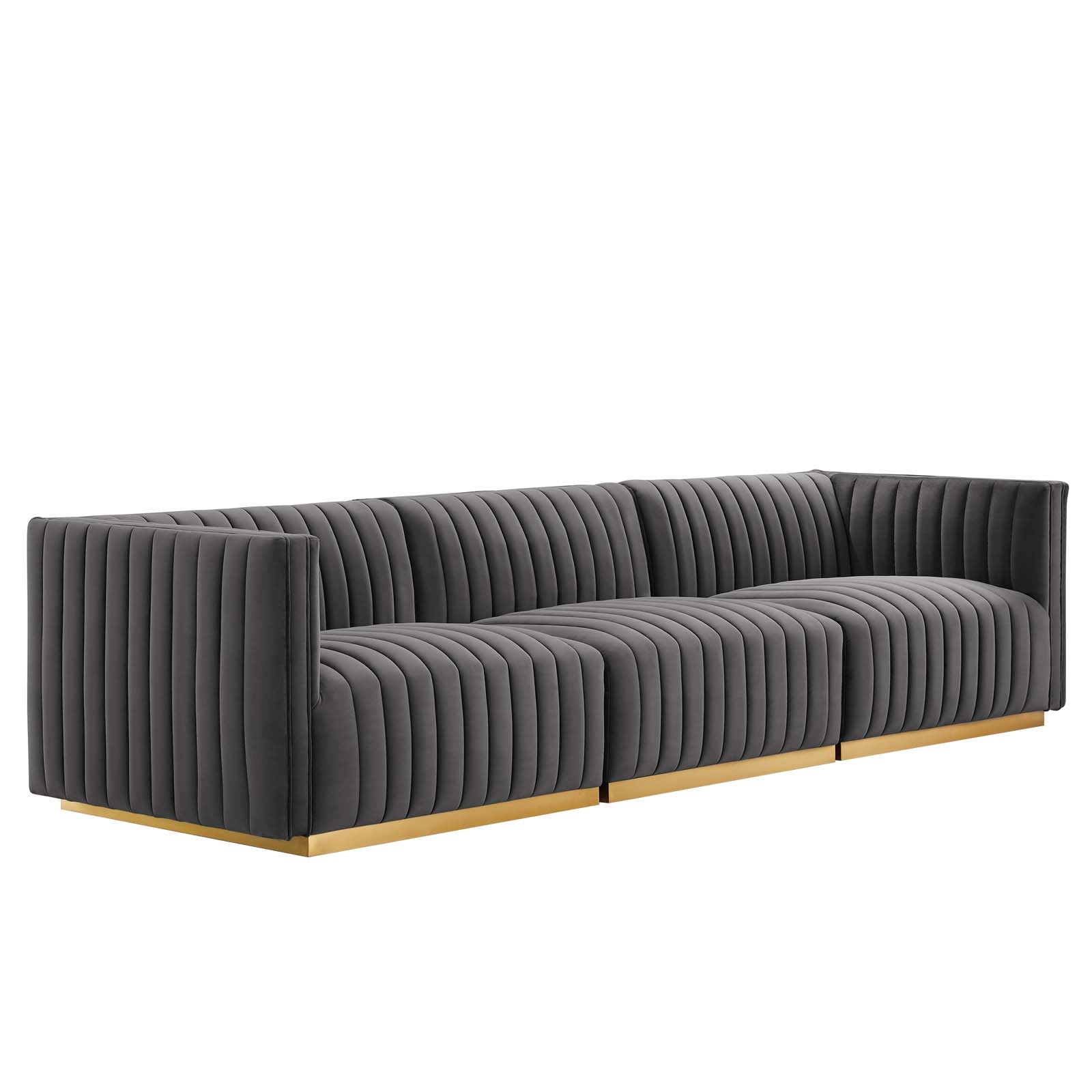 Conjure Channel Tufted Performance Velvet Sofa By Modway - EEI-5843 | Sofas - 27