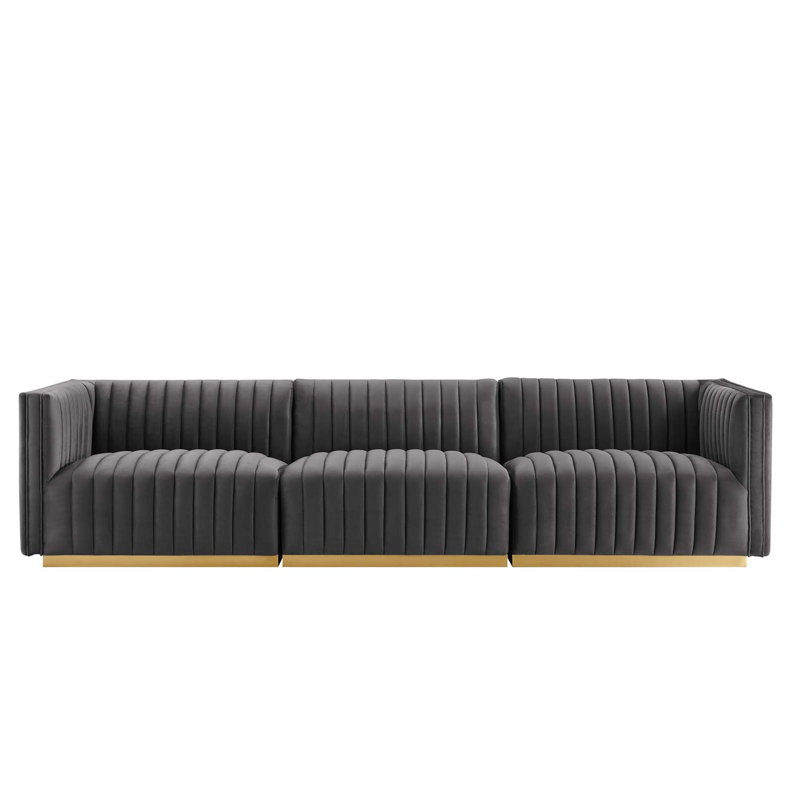 Conjure Channel Tufted Performance Velvet Sofa By Modway - EEI-5843 | Sofas - 33